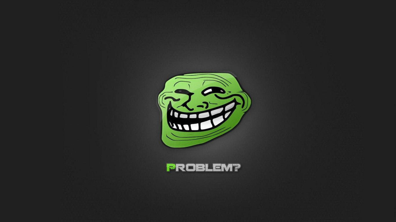 Troll Face, bright green, wide grin, HD Desktop Wallpaper