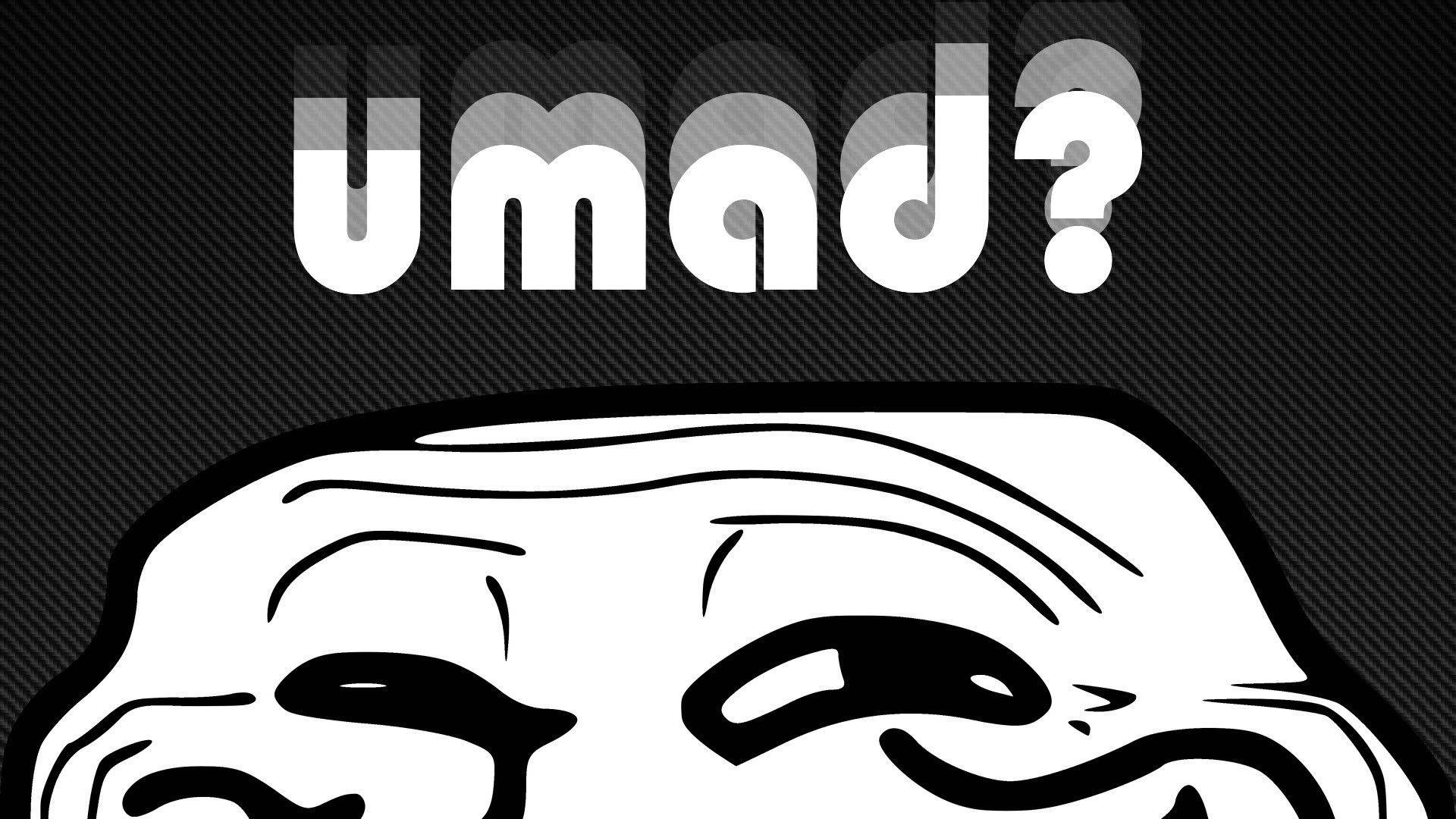 Troll Face, black and white illustration, grinning face, Full HD Desktop Wallpaper