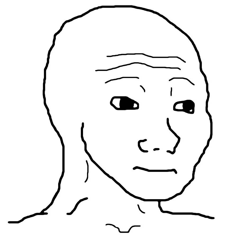 Troll Face, black line drawing, bald man's face, SD Desktop Wallpaper