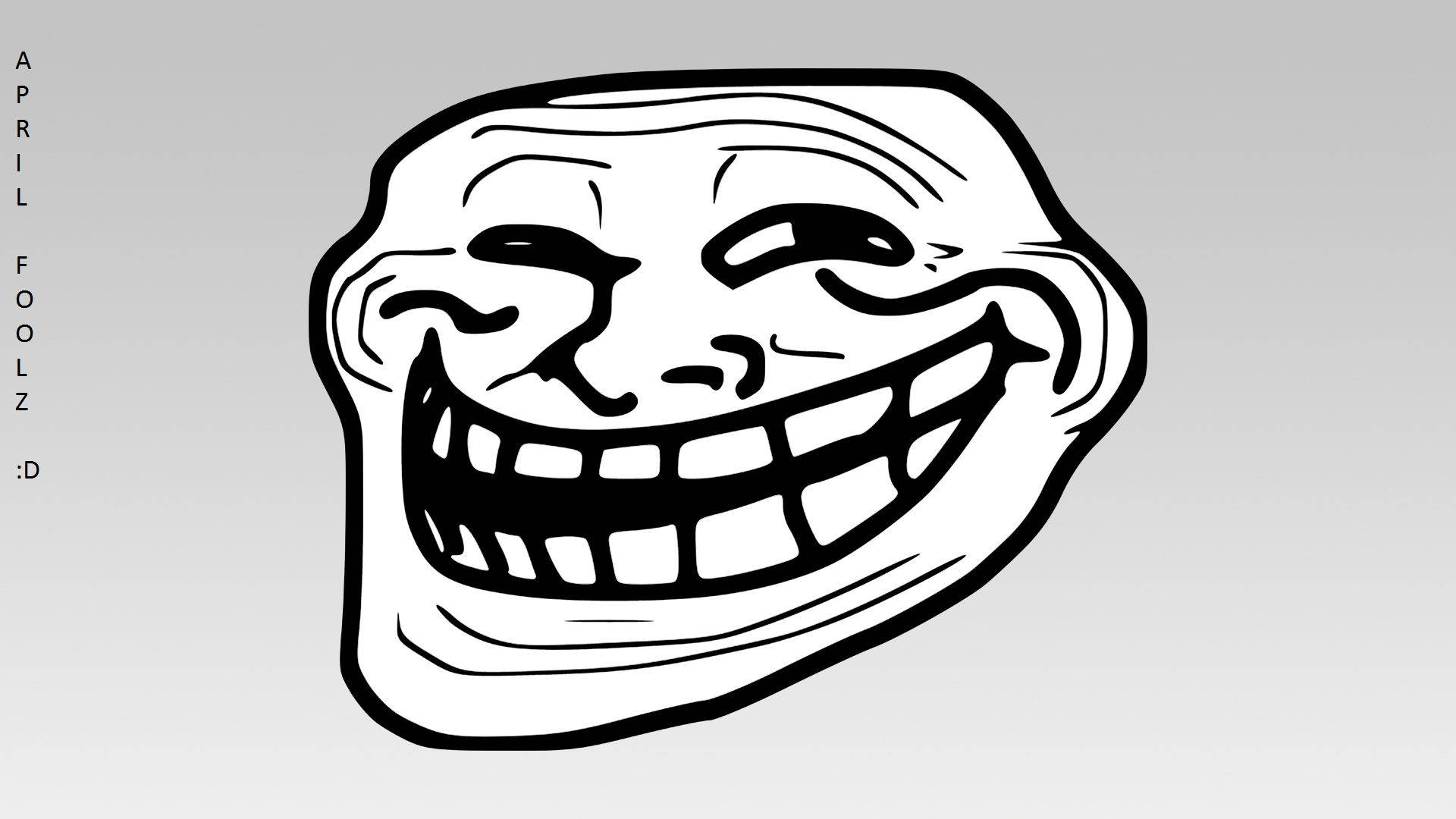 Troll Face, black and white, wide grin, Full HD Desktop Wallpaper