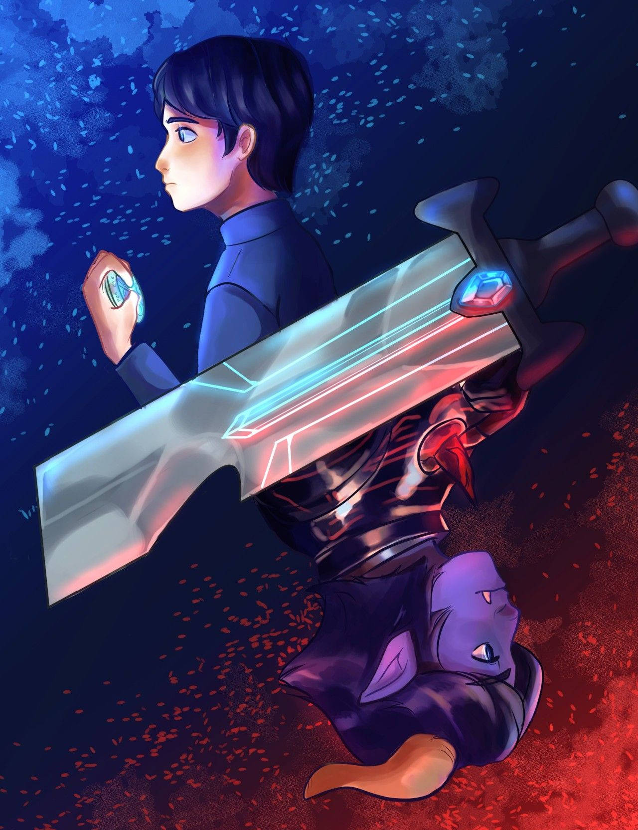 Trollhunters Tales of Arcadia, blue armor, glowing sword, HD Phone Wallpaper