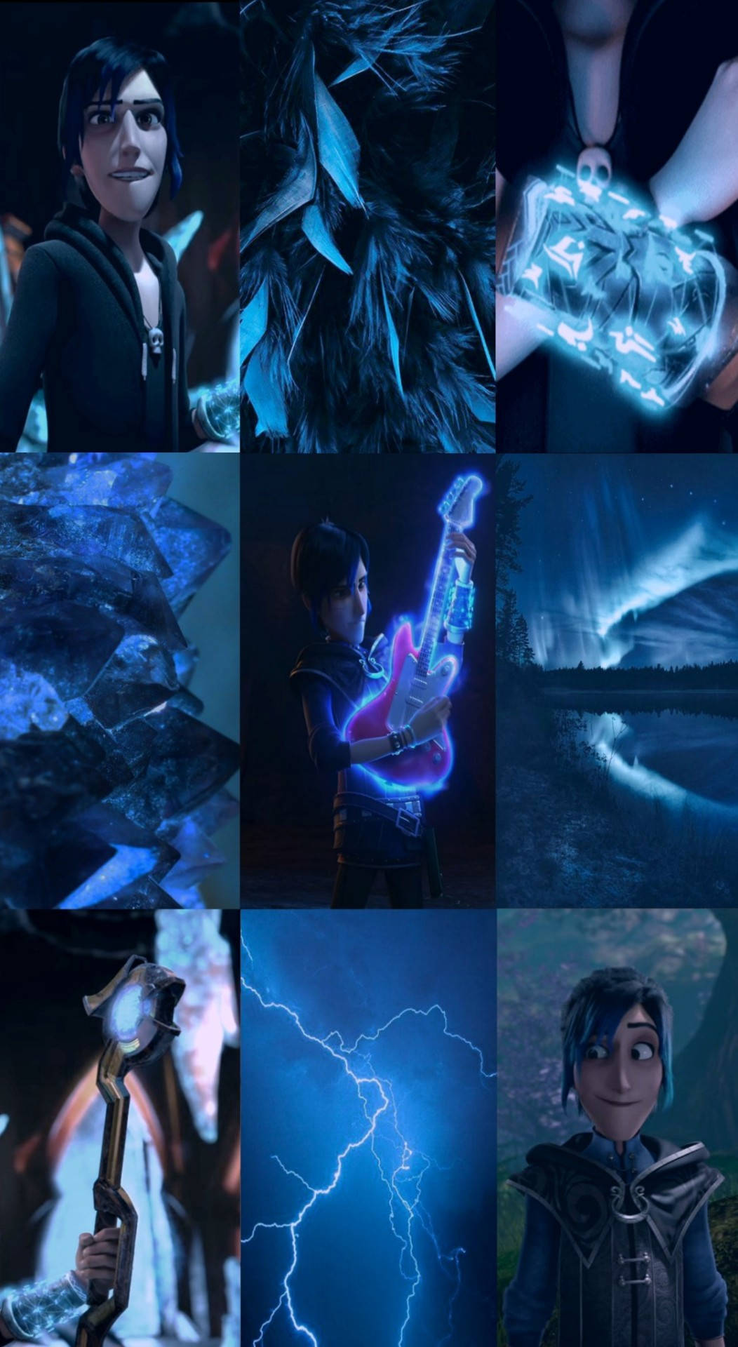 Trollhunters Tales of Arcadia, electric blue hues, glowing magical items, Full HD Phone Wallpaper