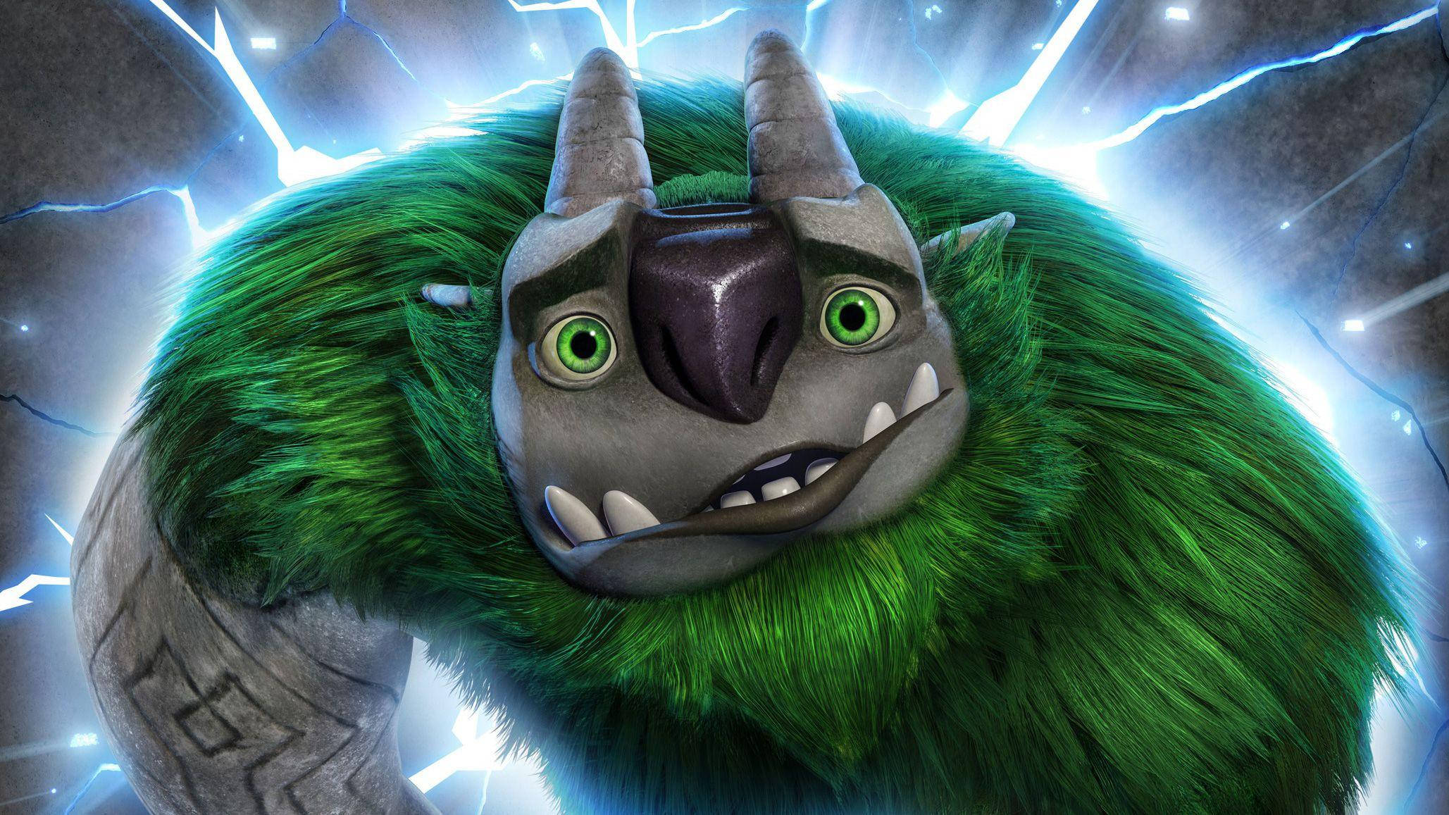 Trollhunters: Tales of Arcadia, green troll, glowing eyes, Full HD Desktop Wallpaper