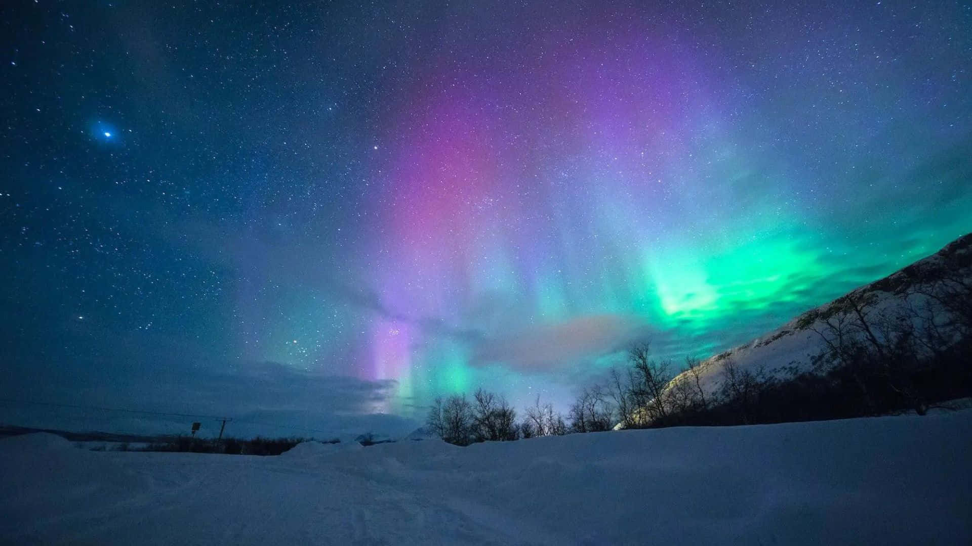 Tromsø, aurora borealis, electric greens, Full HD Desktop Wallpaper