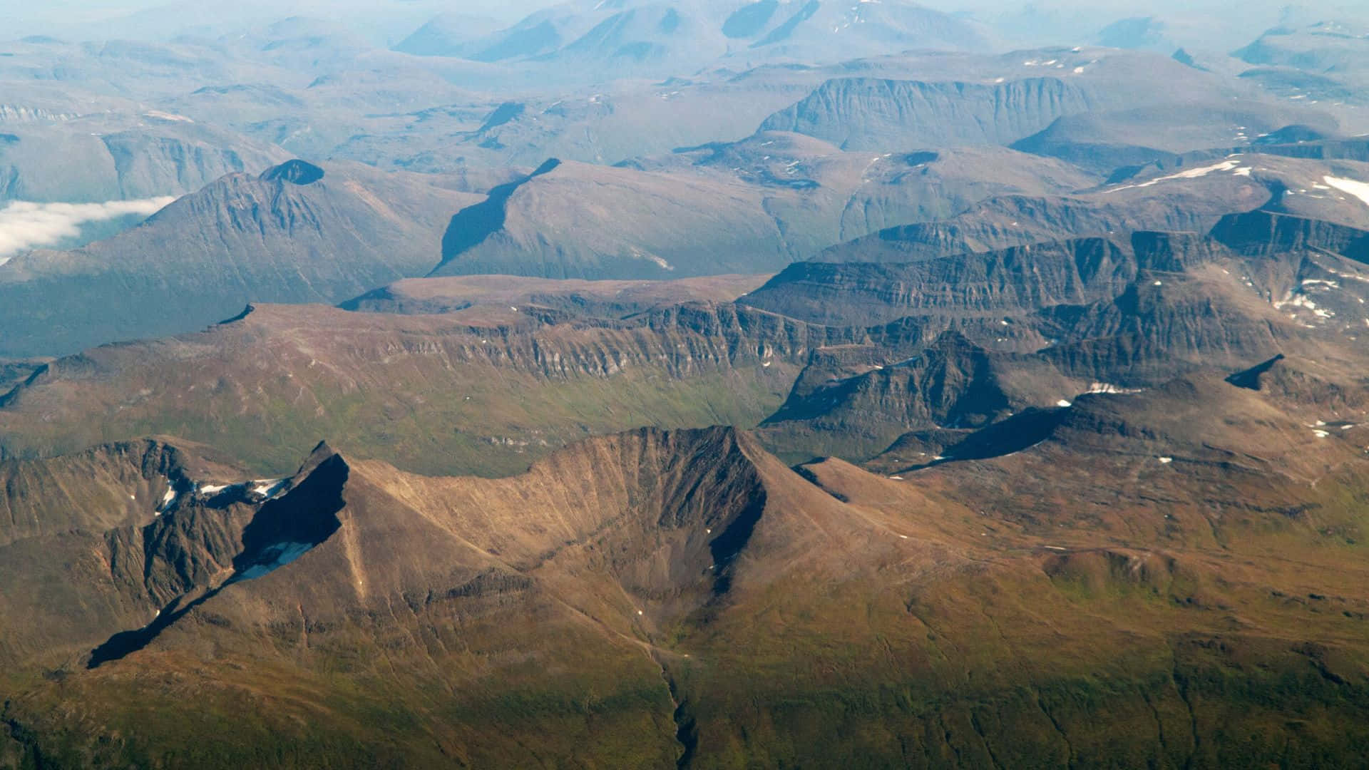 Tromsø, mountain range, brown earth tones, Full HD Desktop Wallpaper