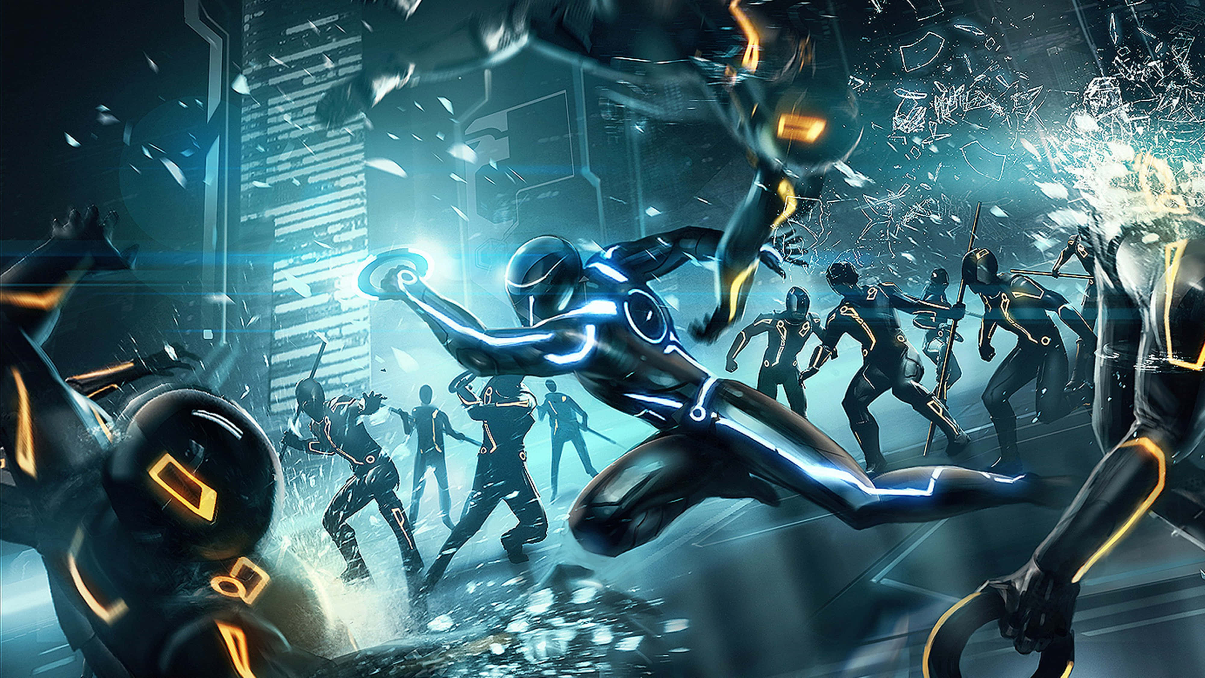 Tron, 4K, cyberpunk runners, 4K Desktop Wallpaper