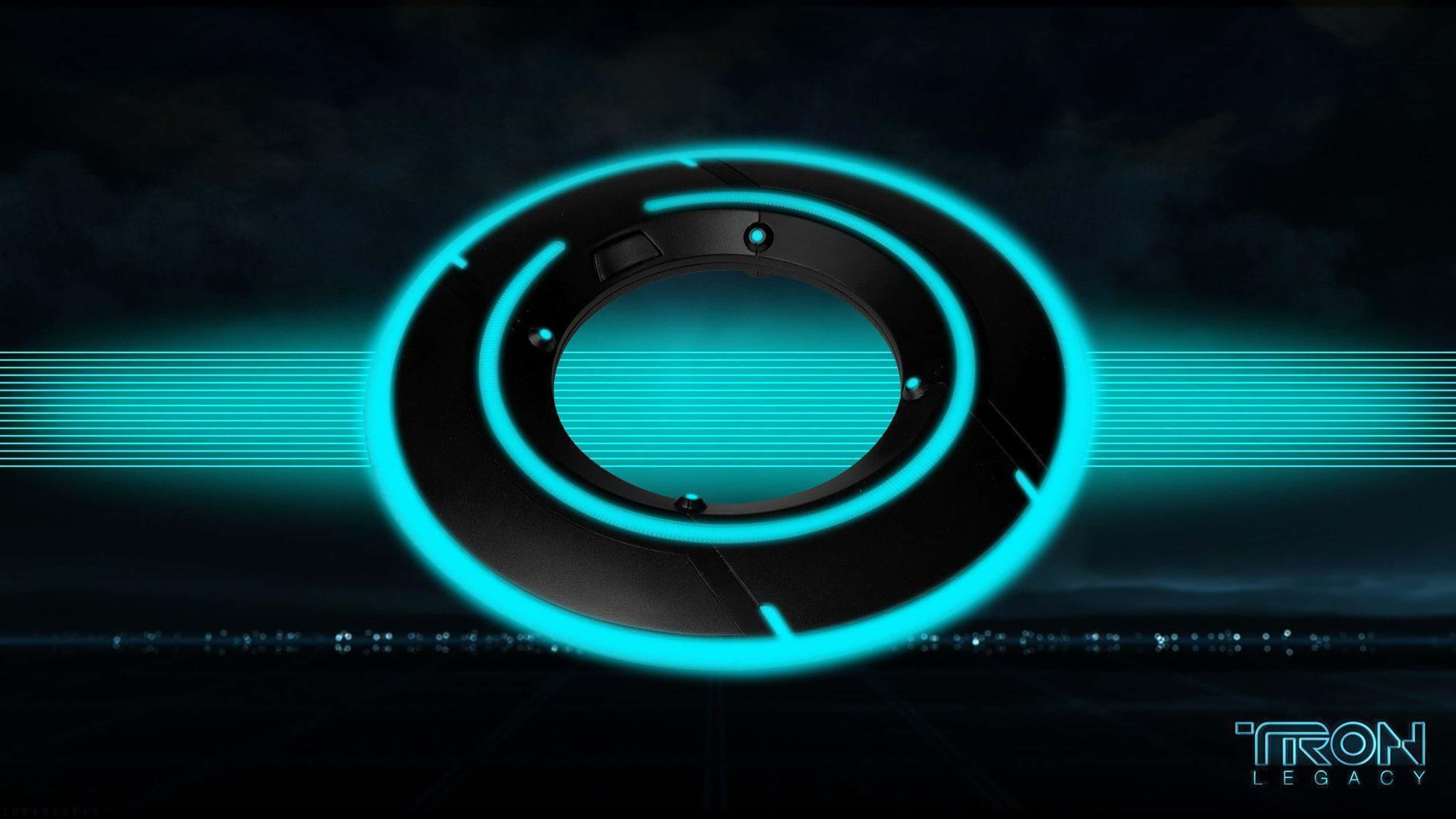Tron 4K, glowing cyan, circular portal, 4K Desktop Wallpaper