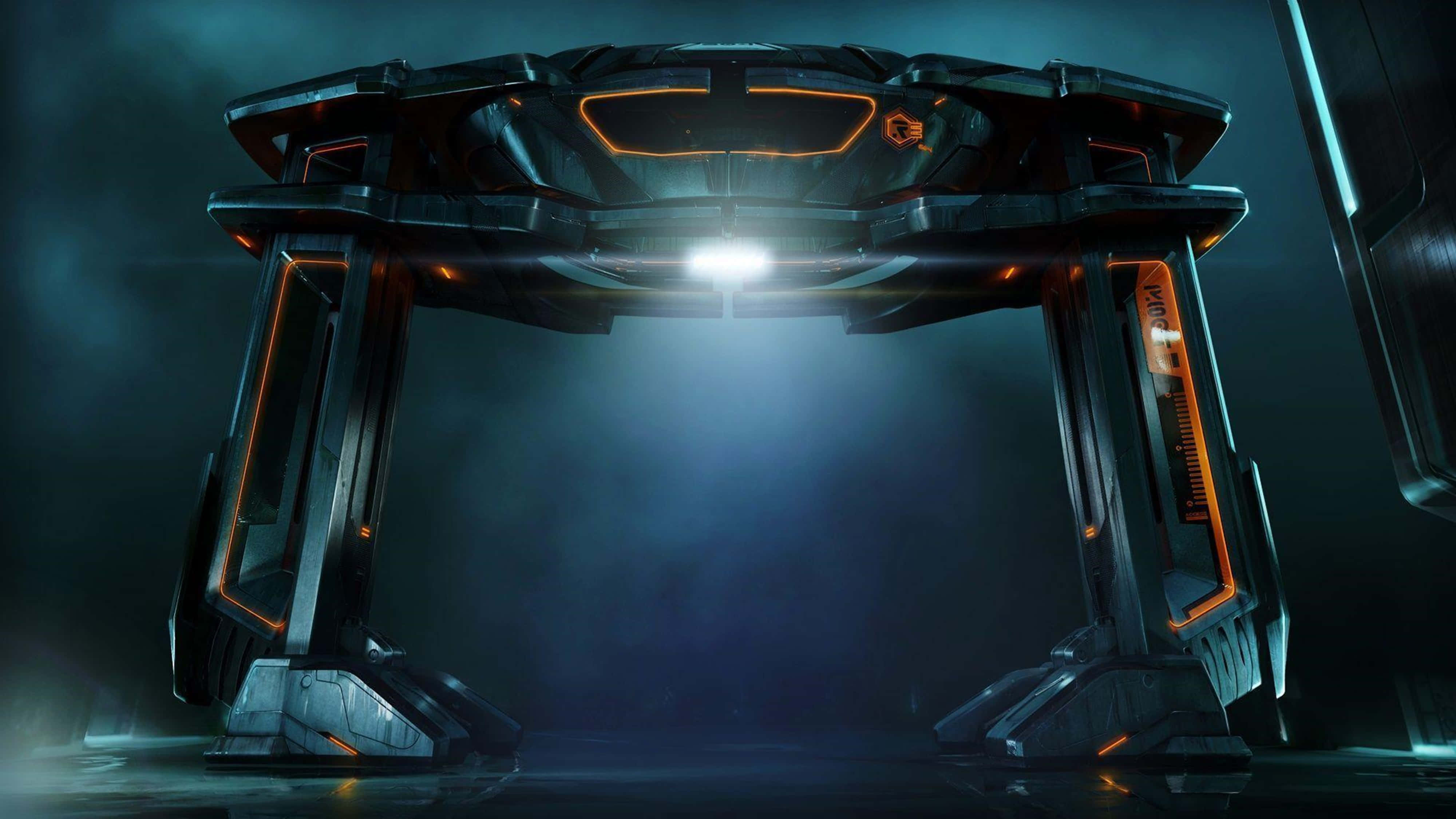 Tron 4K, light bikes, glowing orange accents, 4K Desktop Wallpaper