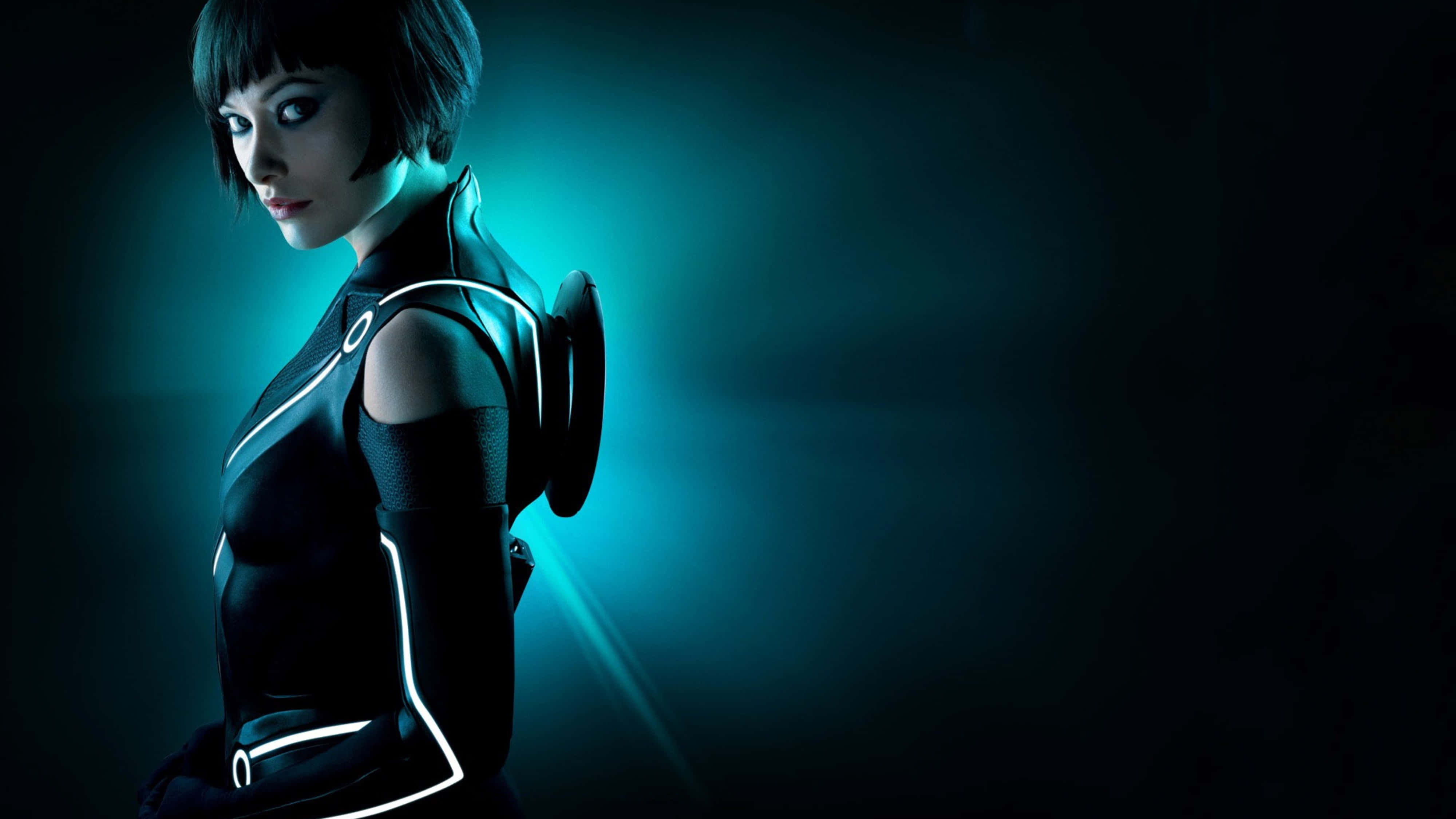 Tron 4K, futuristic black suit, glowing white lines, 4K Desktop Wallpaper