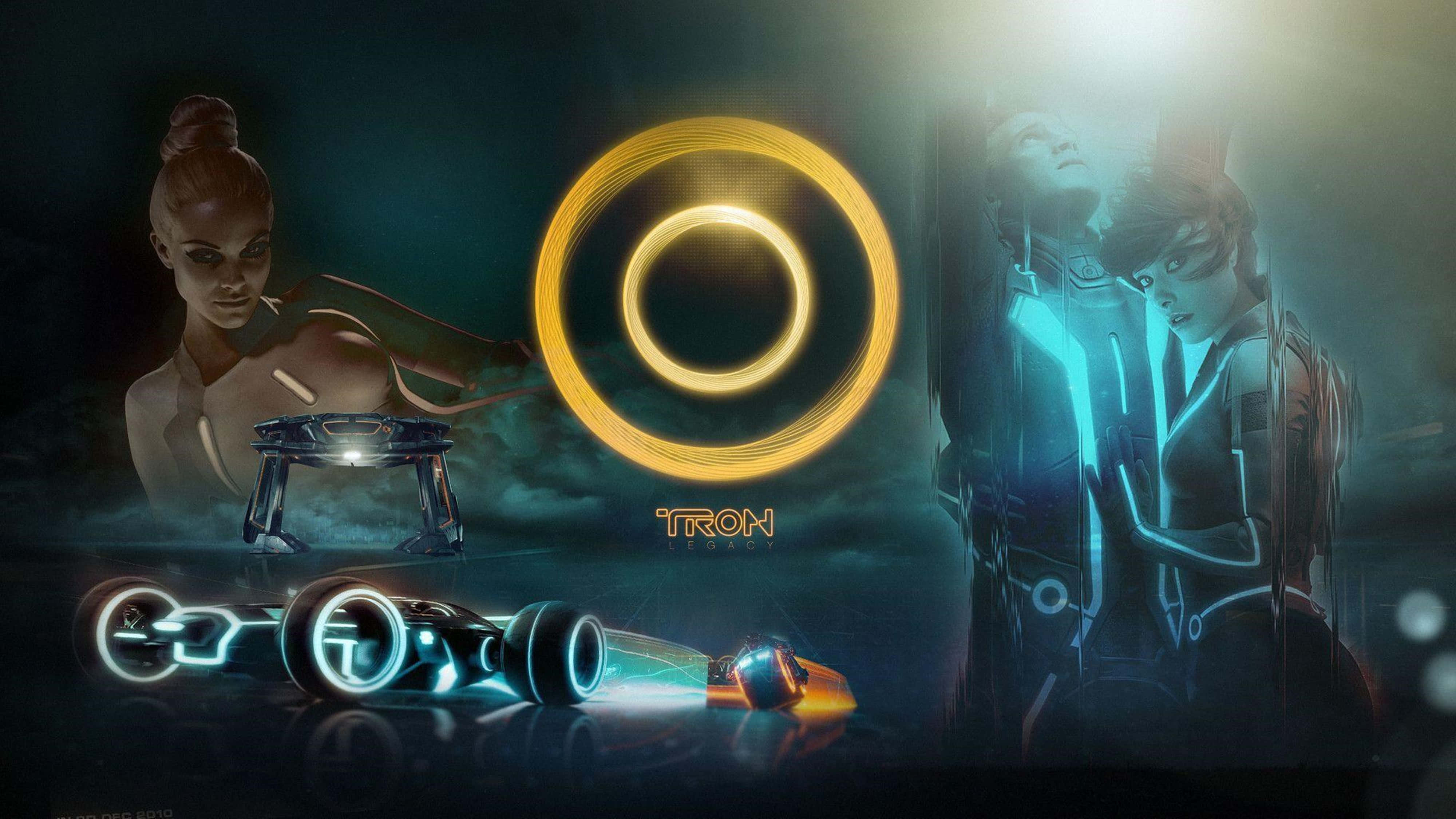 Tron, 4K, neon-lit, 4K Desktop Wallpaper