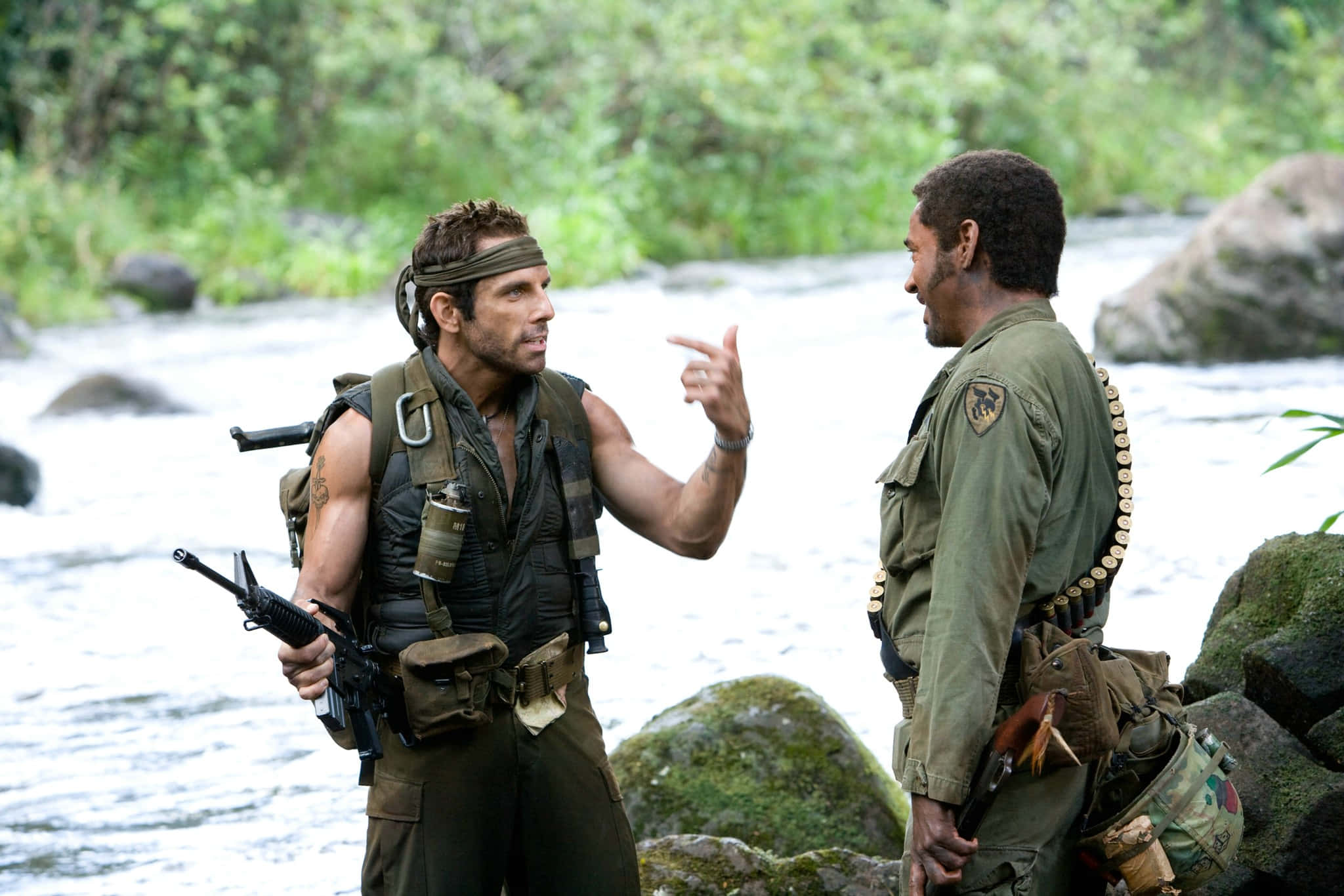 Tropic Thunder, jungle scene, rushing river, Full HD Desktop Wallpaper