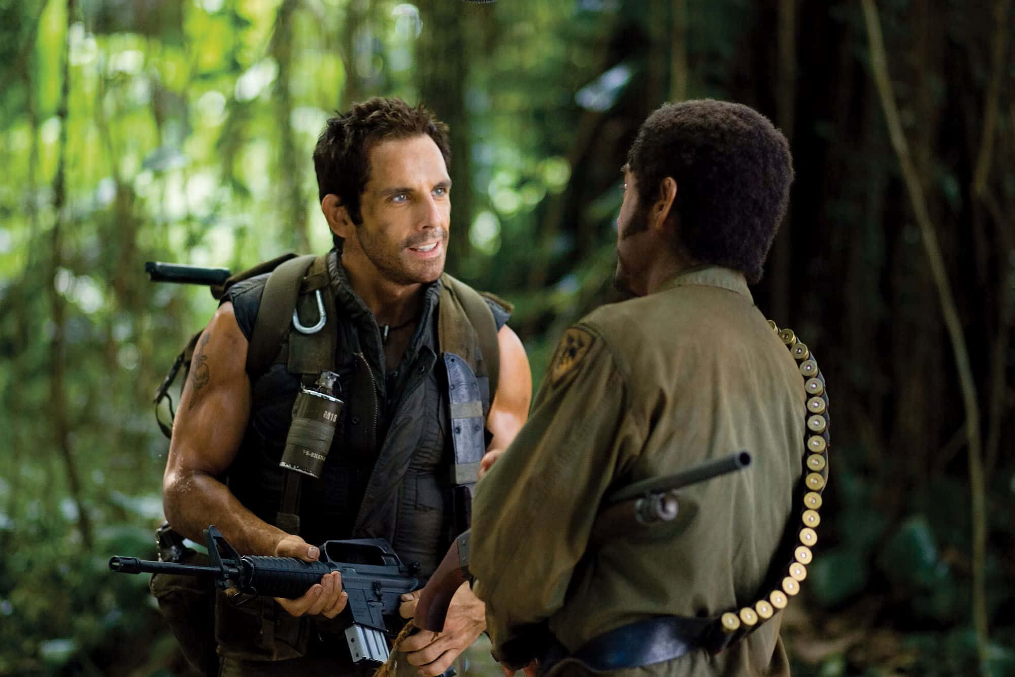 Tropic Thunder, jungle scene, dappled sunlight, Full HD Desktop Wallpaper