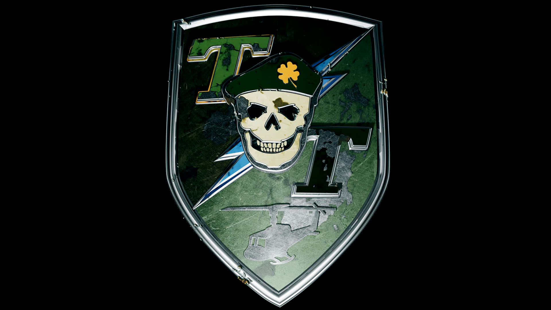Tropic Thunder, movie logo, metallic shield emblem, Full HD Desktop Wallpaper