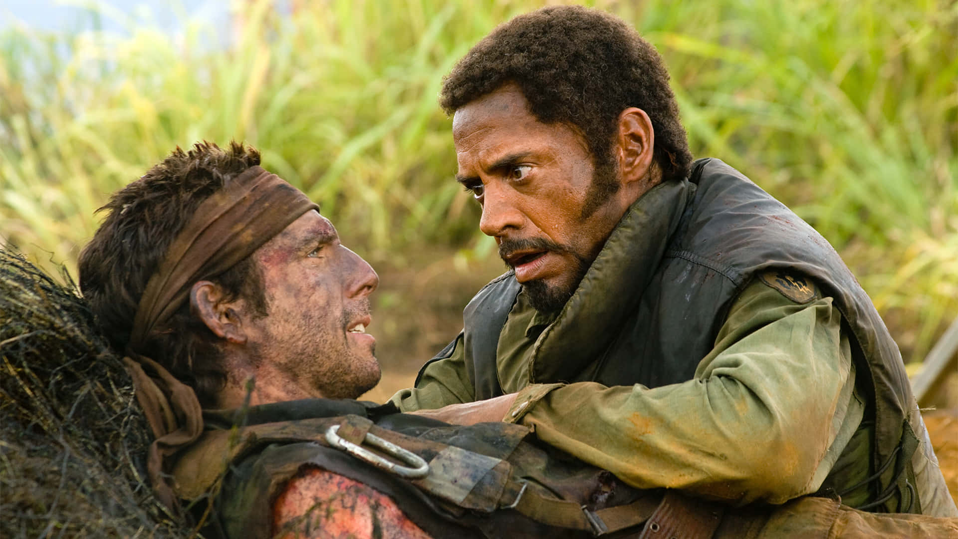 Tropic Thunder, jungle setting, soldier, Full HD Desktop Wallpaper