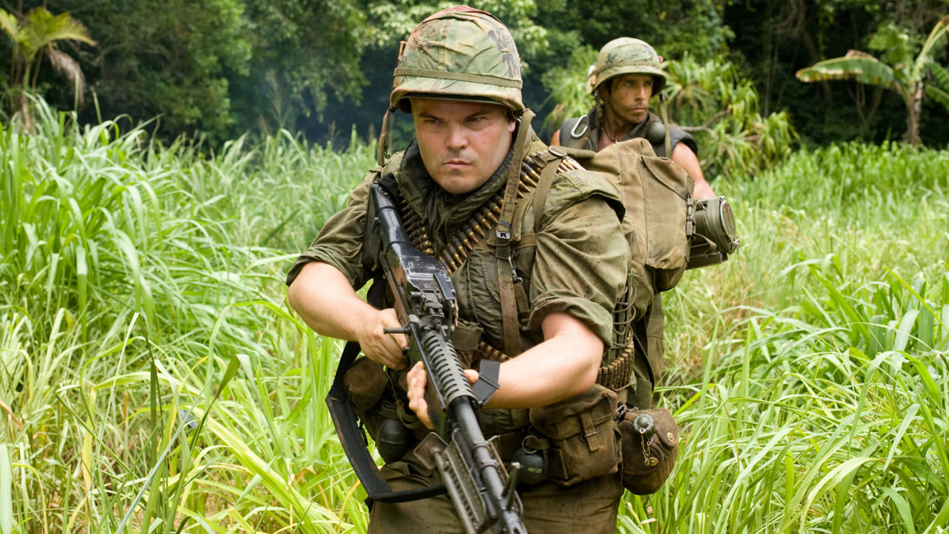 Tropic Thunder, jungle patrol, camouflage gear, Full HD Desktop Wallpaper