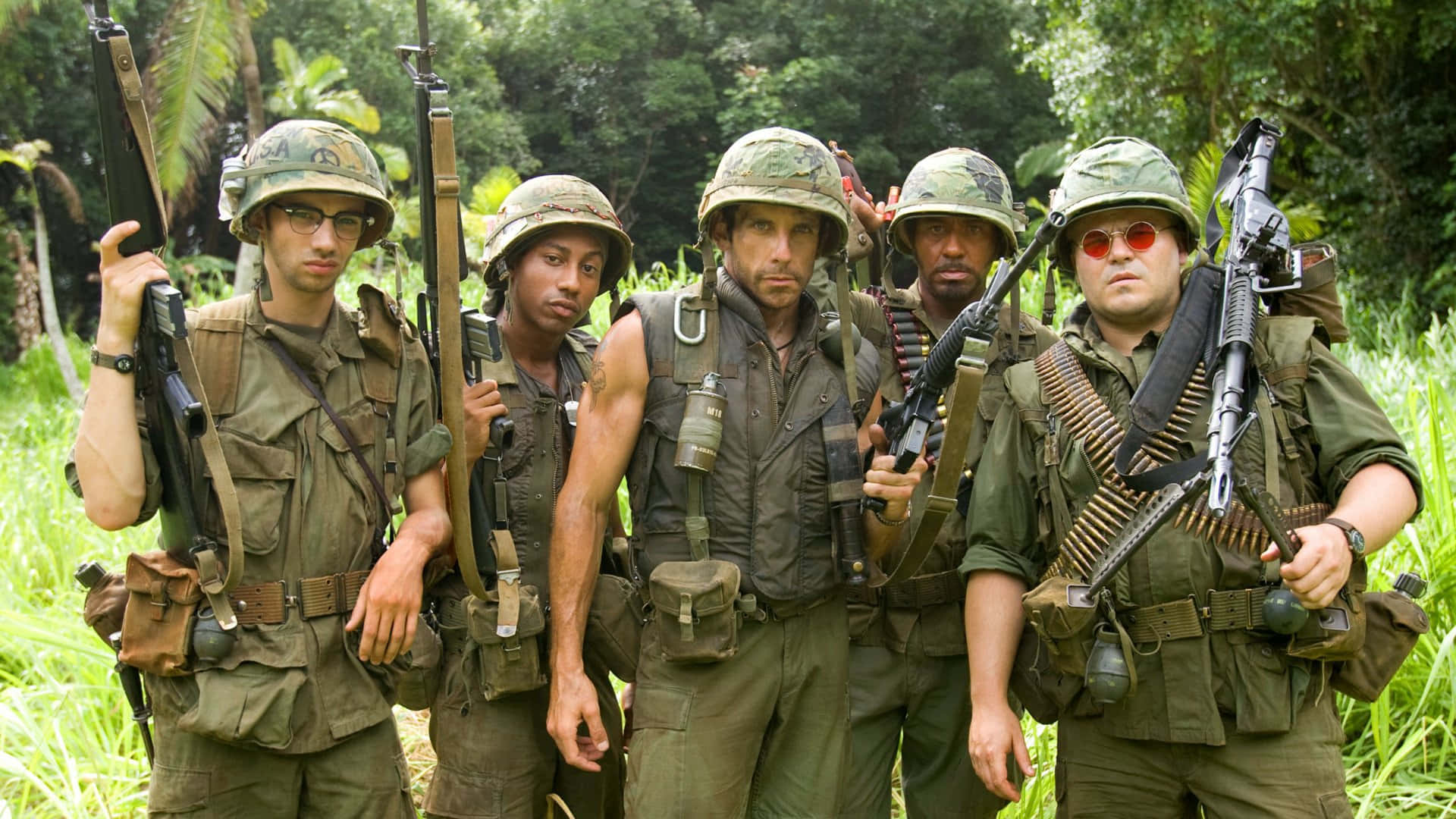 Tropic Thunder, jungle, camouflage gear, Full HD Desktop Wallpaper