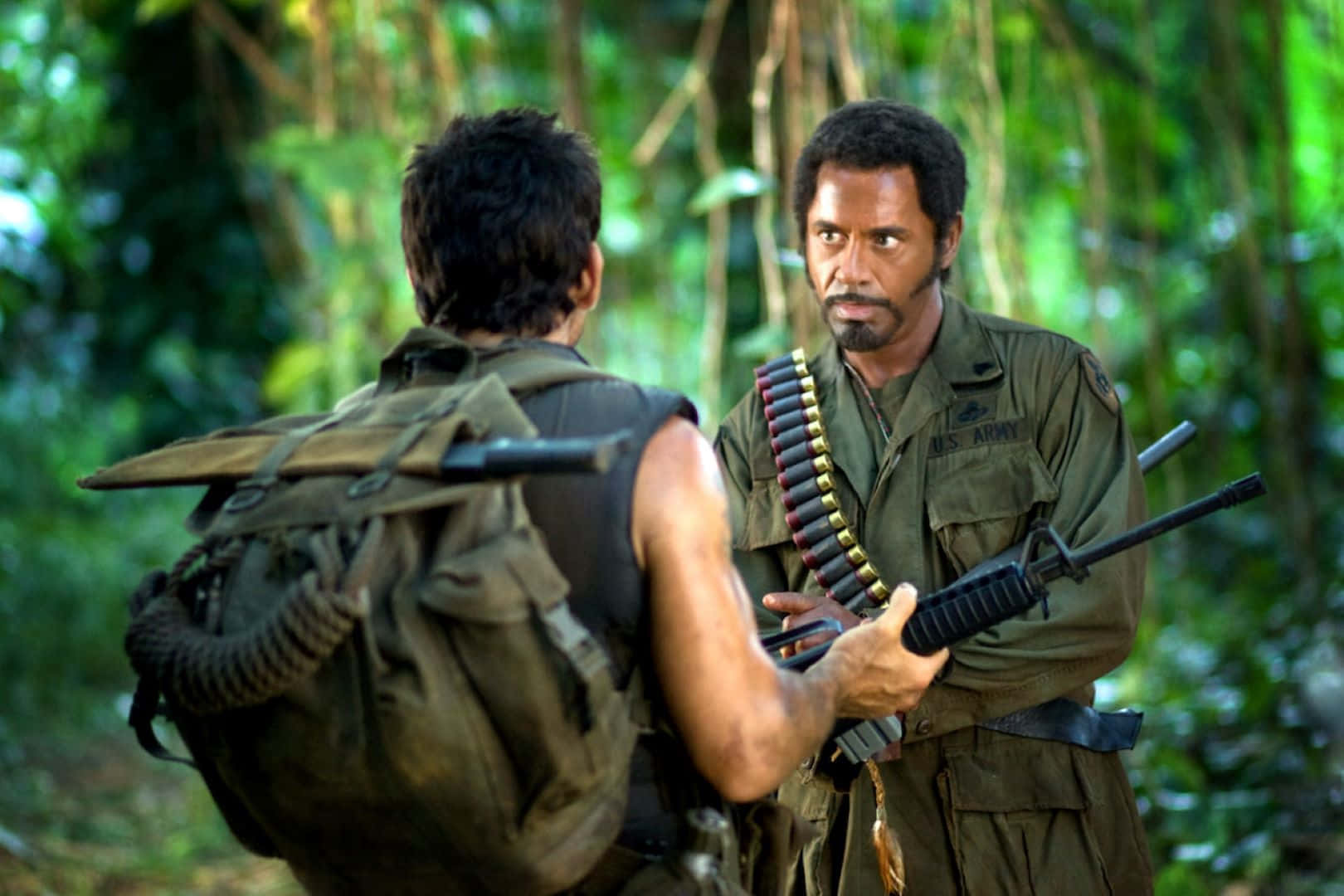 Tropic Thunder, jungle, rifle, HD Desktop Wallpaper