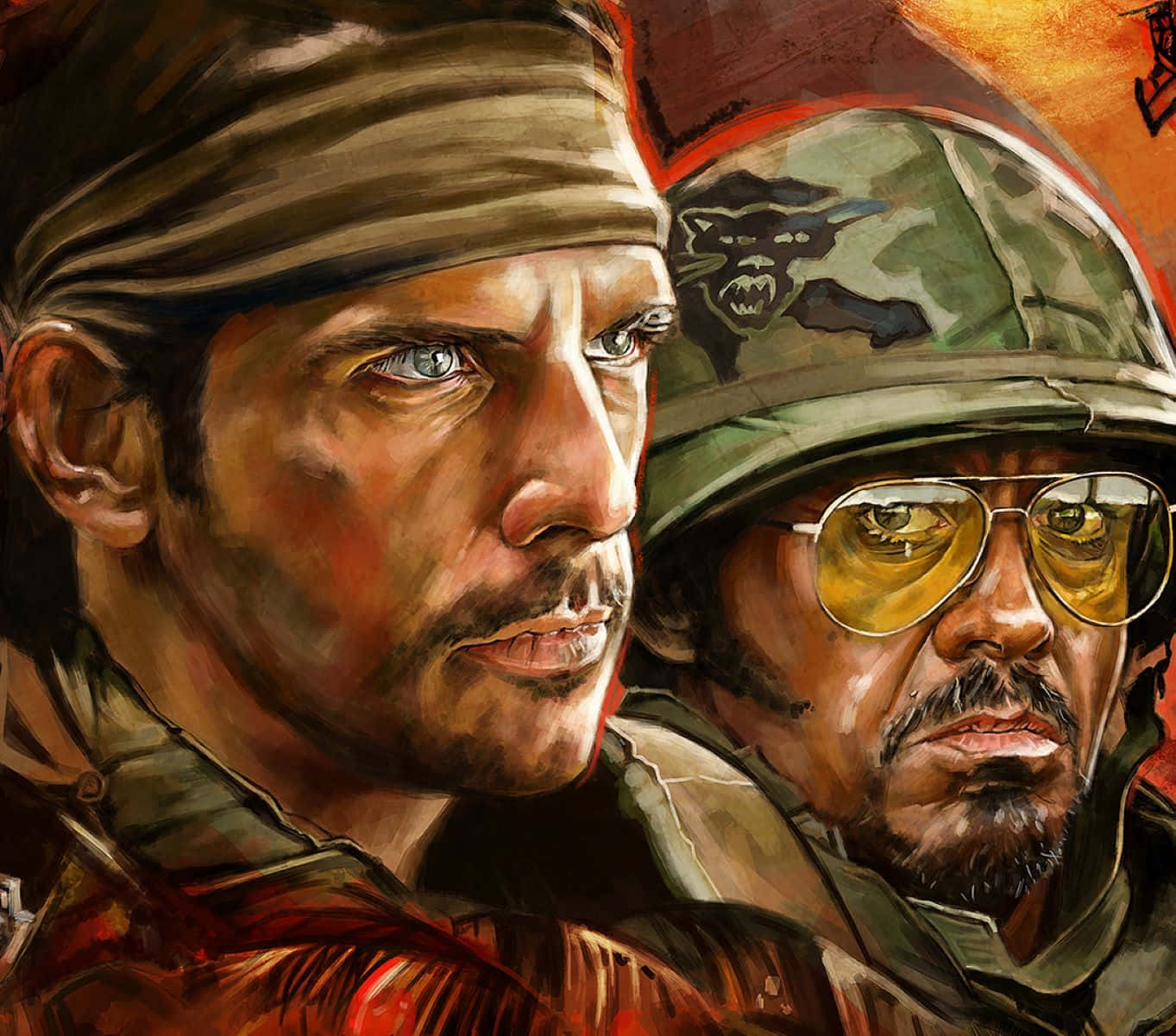 Tropic Thunder, soldiers, military gear, HD Desktop Wallpaper