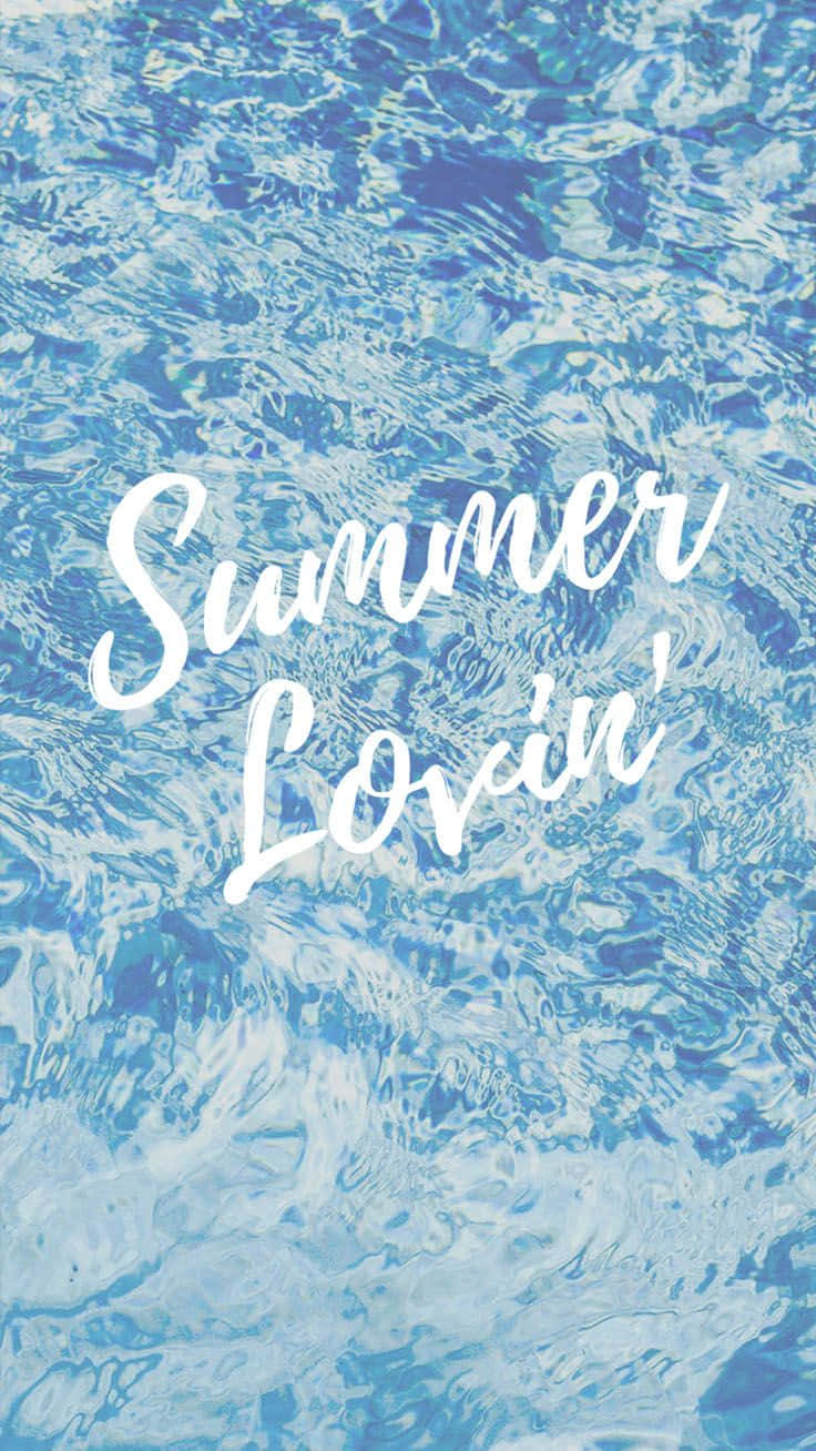 tropical aesthetic, turquoise pool water, bold white cursive text, HD Phone Wallpaper
