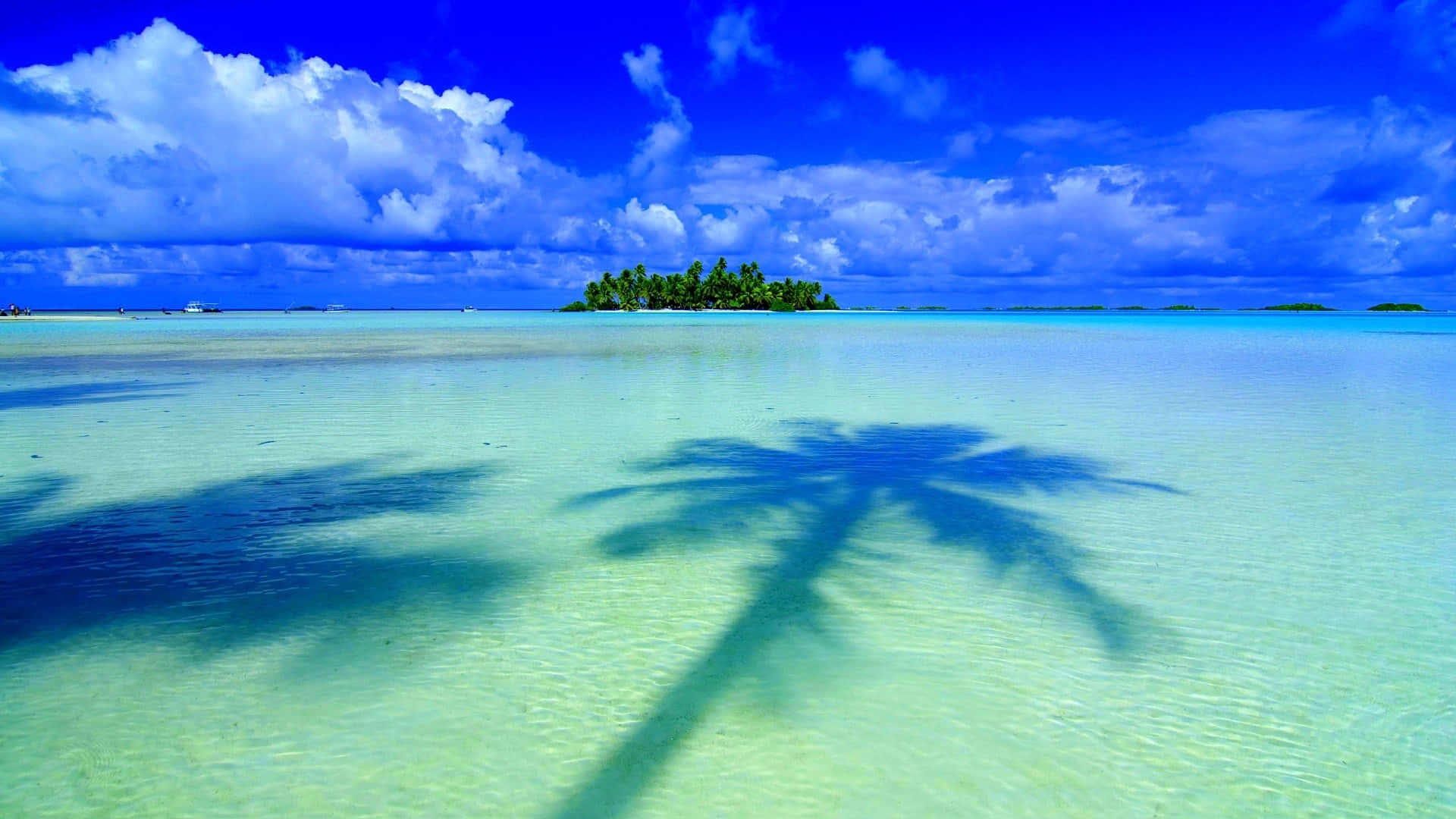 panoramic desktop, 1920 x 1080, blue tropical island, Full HD Desktop Wallpaper