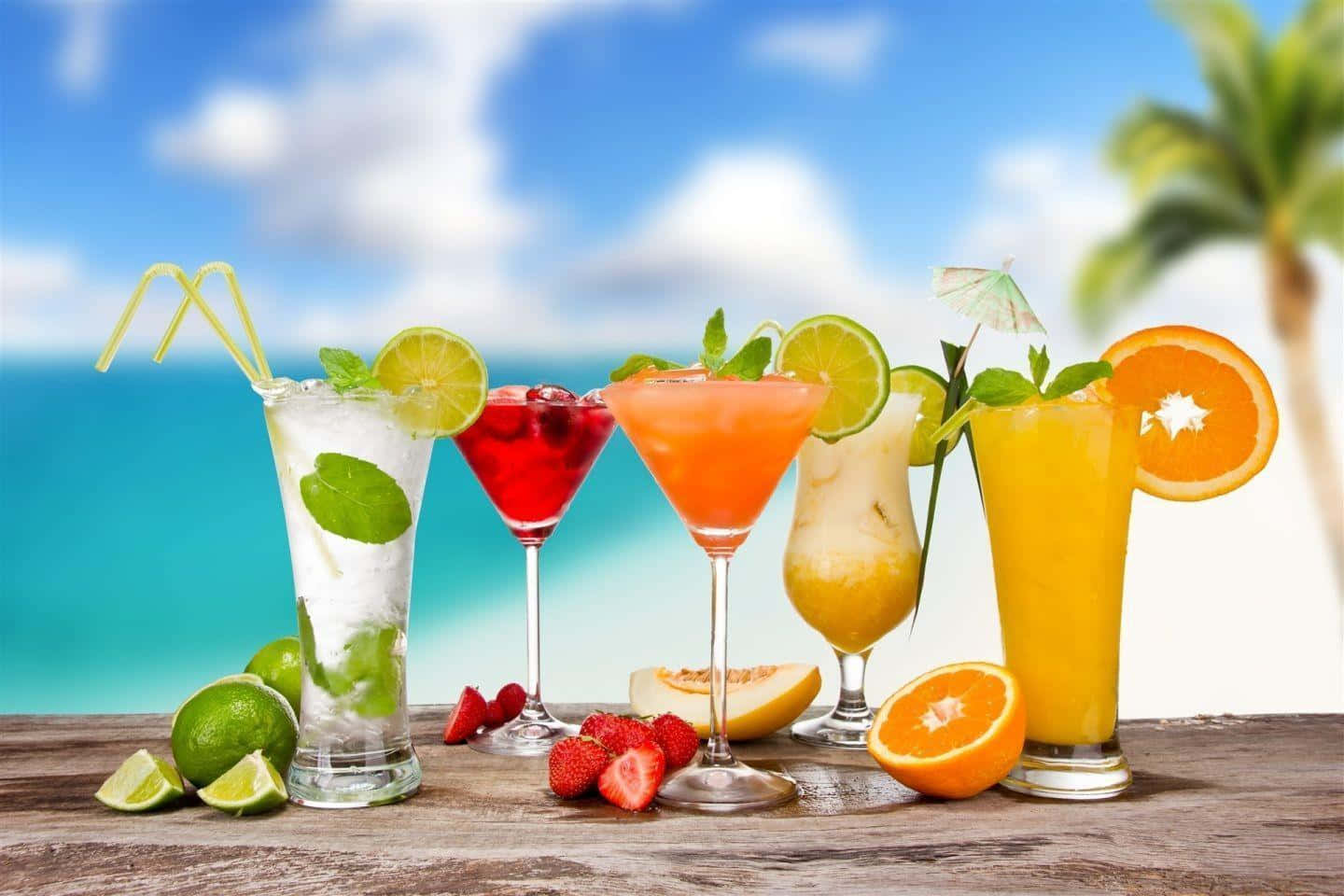 fancy cocktail glasses, tropical cocktails, citrus, HD Desktop Wallpaper