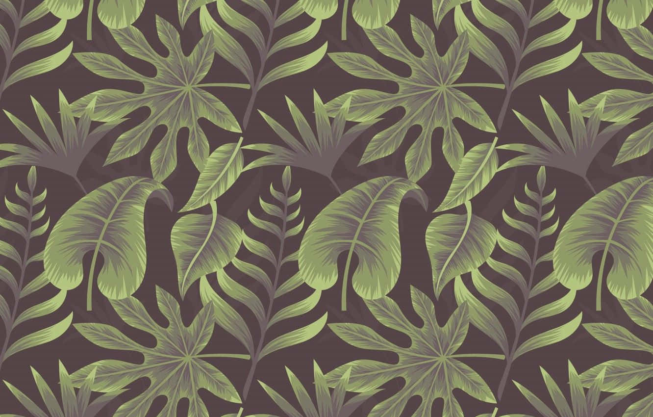 Tropical Plants, antique pattern, vibrant green tropical leaves, HD Desktop Wallpaper