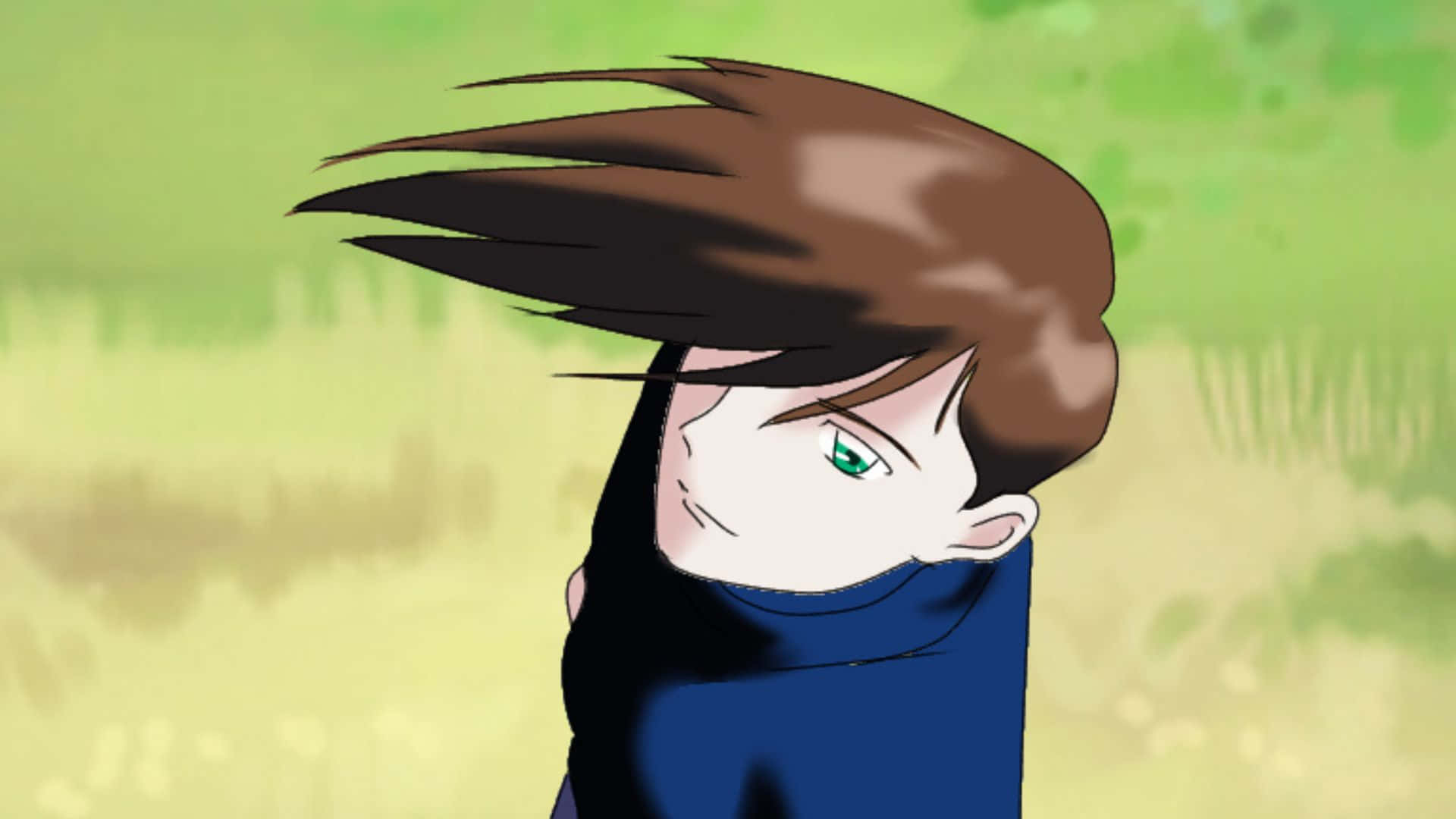 Trowa Barton, spiky brown hair, green eyes, Full HD Desktop Wallpaper