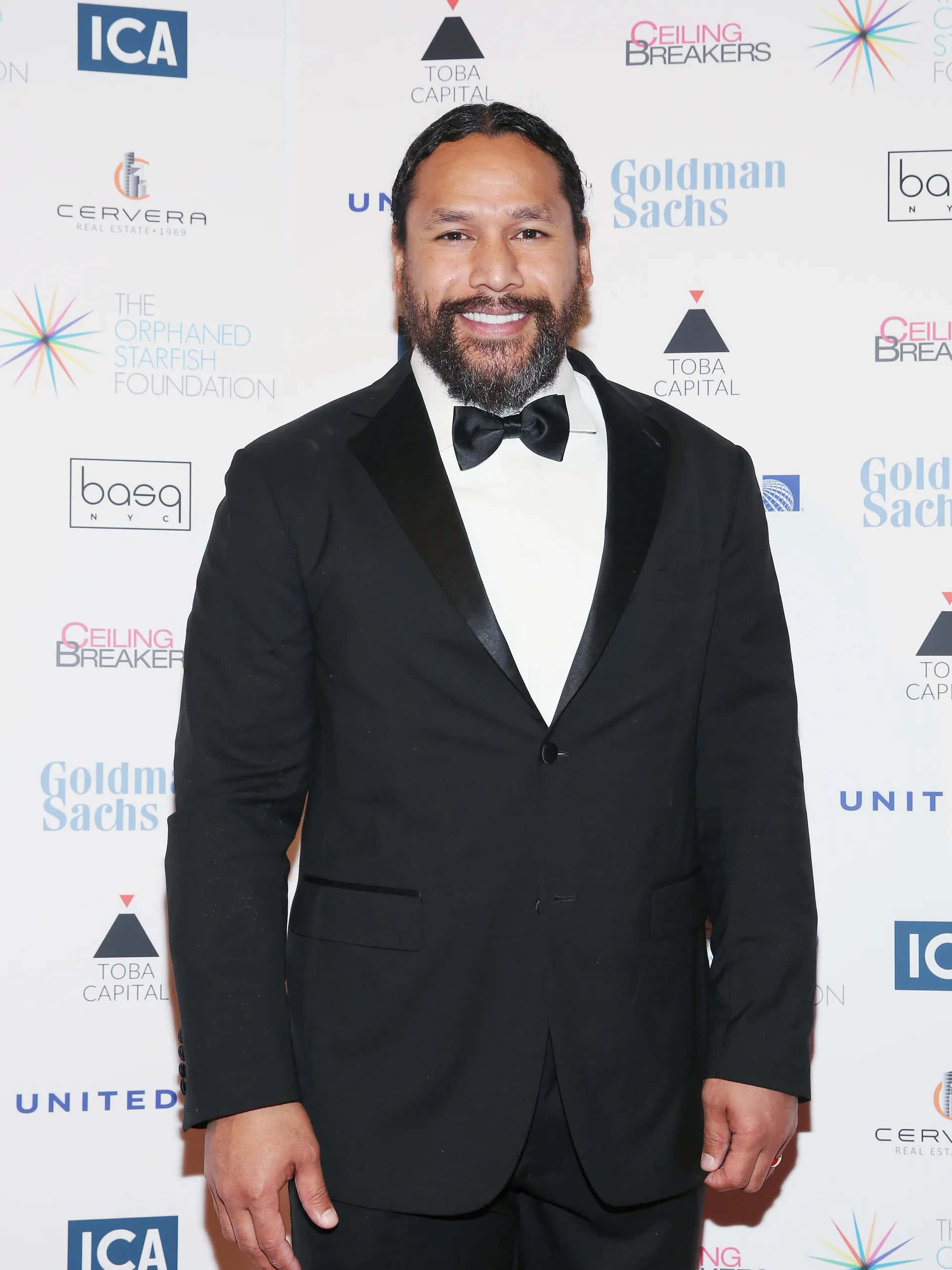 Troy Polamalu, black tuxedo, bow tie, 2K Phone Wallpaper