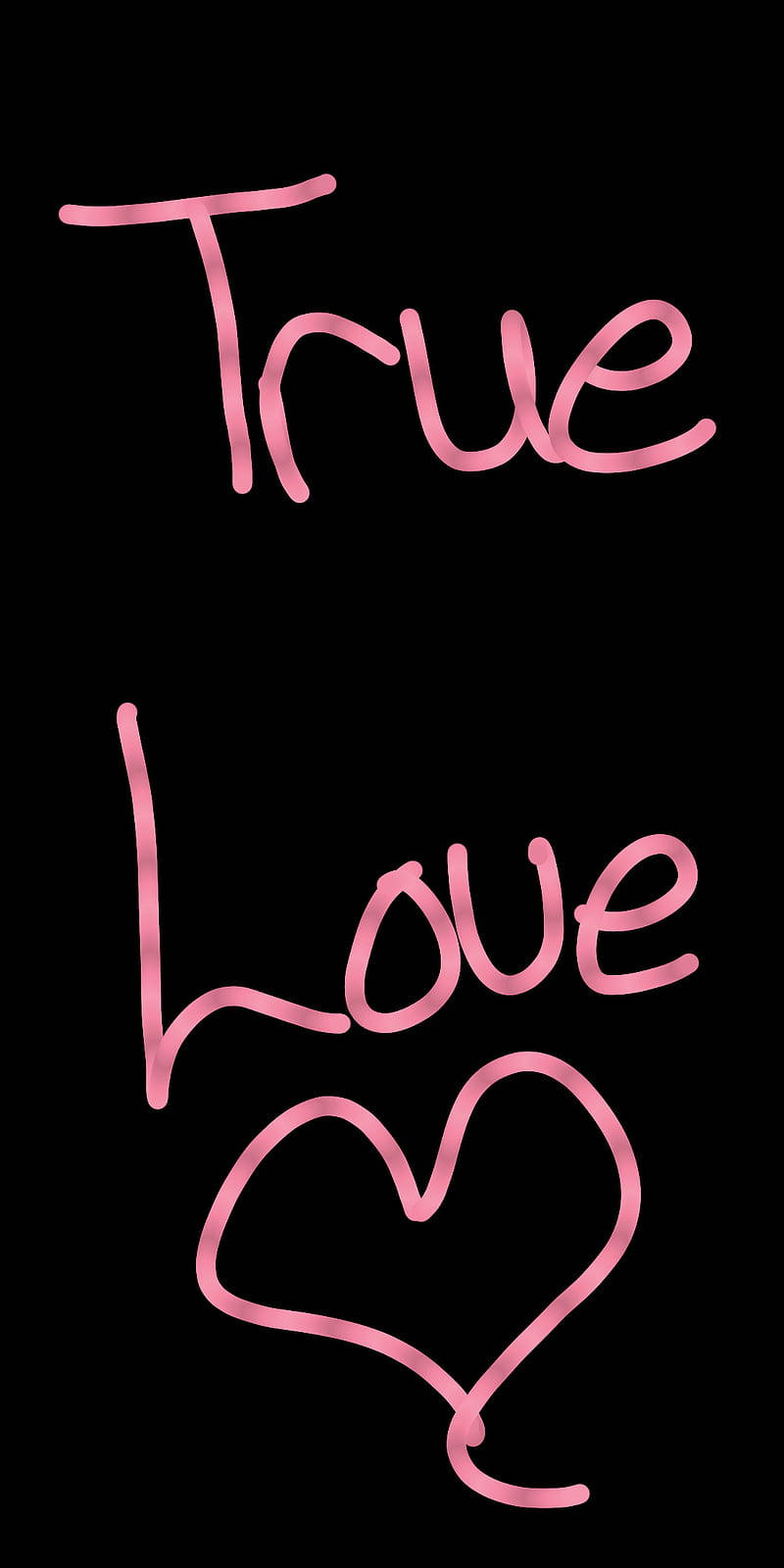 True Love, pink cursive text, heart, HD Phone Wallpaper