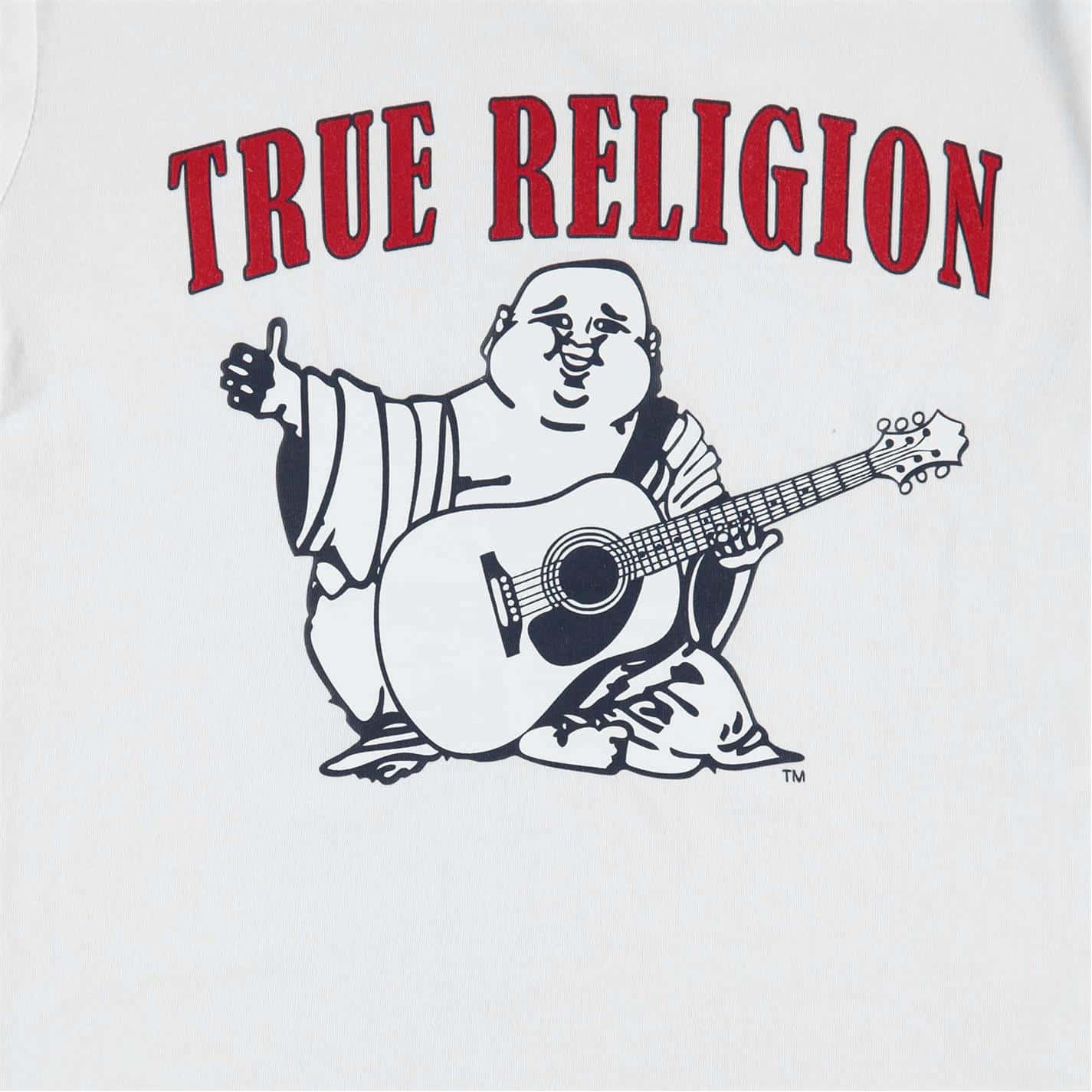 True Religion, cartoon Buddha, guitar, HD Desktop Wallpaper