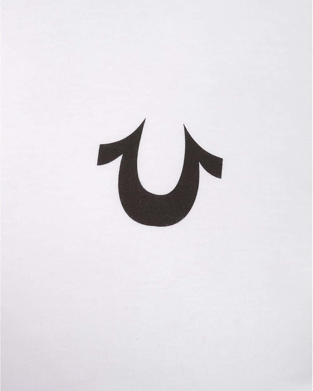 True Religion, white t-shirt, black U-shaped logo, SD Phone Wallpaper