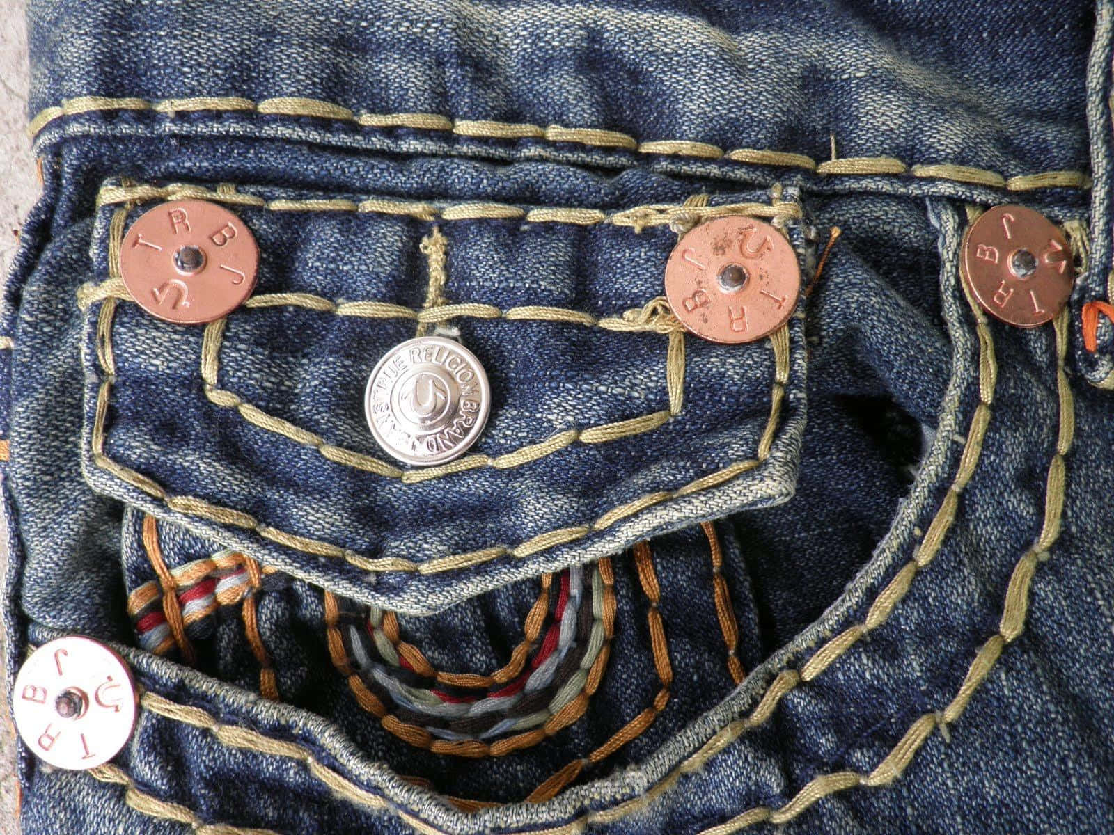True Religion, denim pocket, vintage buttons, HD Desktop Wallpaper