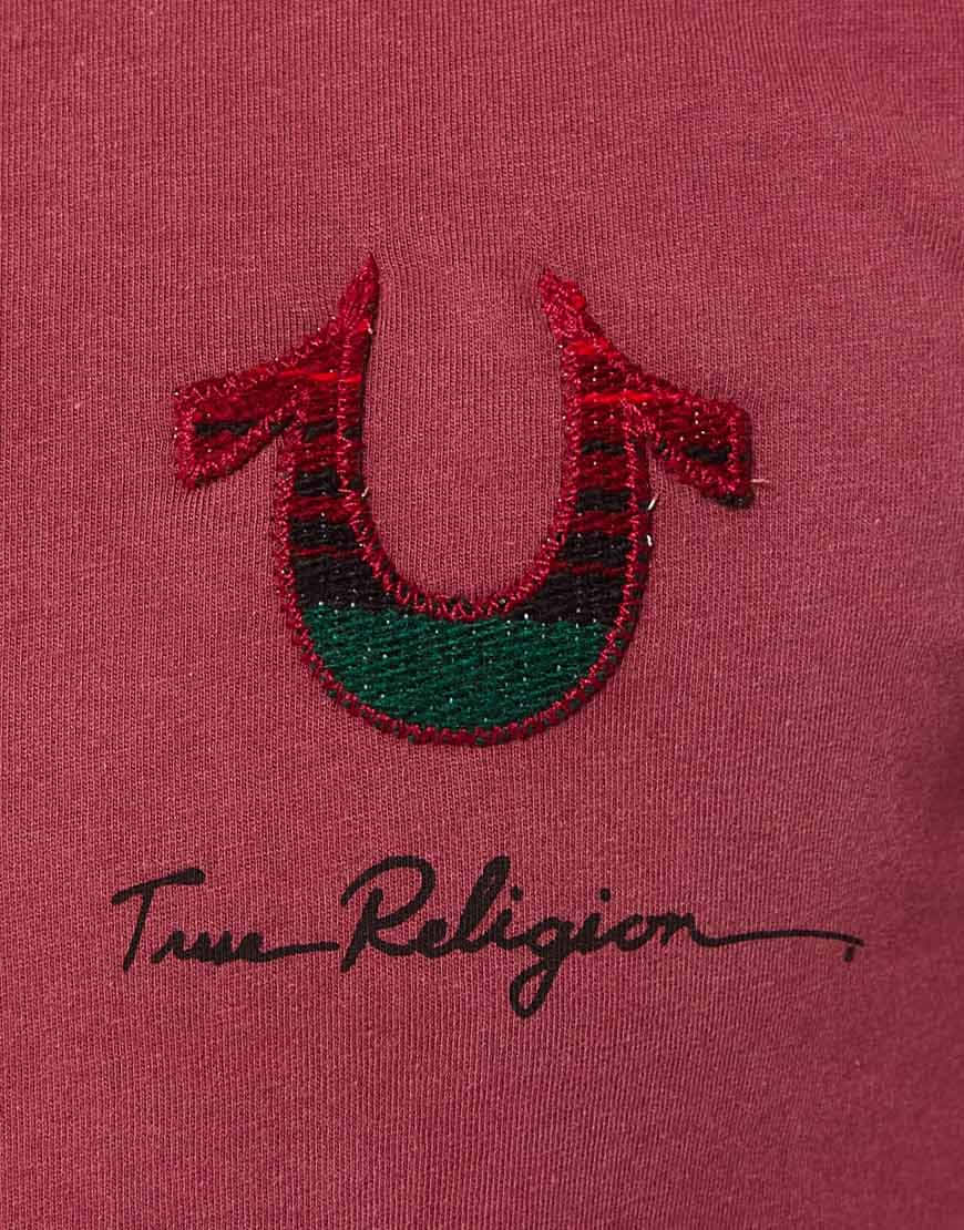True Religion, 870 x 1110, red embroidered horseshoe logo, SD Phone Wallpaper