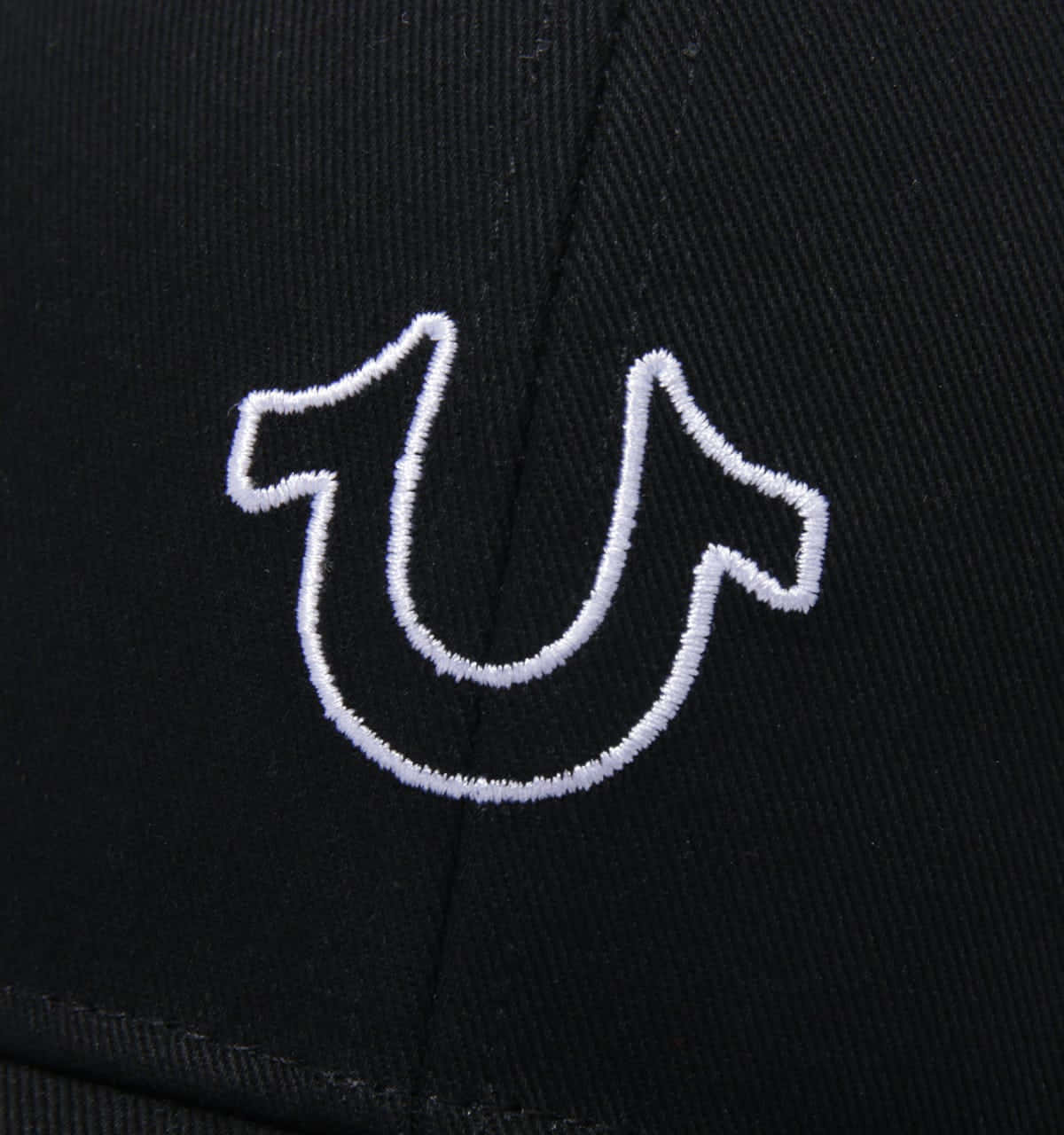 True Religion, white embroidered stylized U logo, black fabric, HD Phone Wallpaper