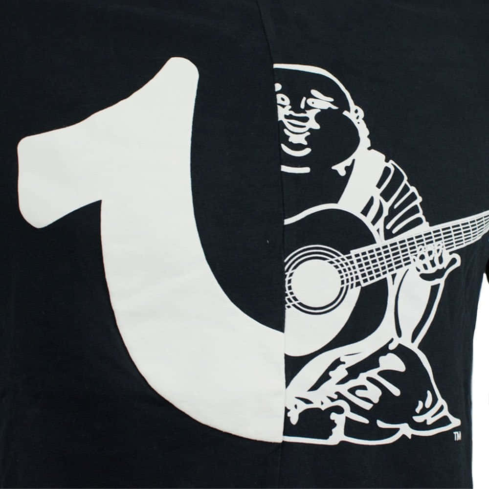 True Religion, black t-shirt, white graphic, SD Desktop Wallpaper
