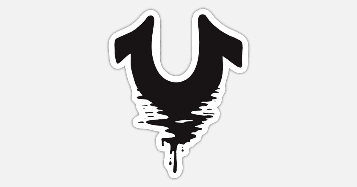True Religion, black, U-shaped sticker, SD Desktop Wallpaper