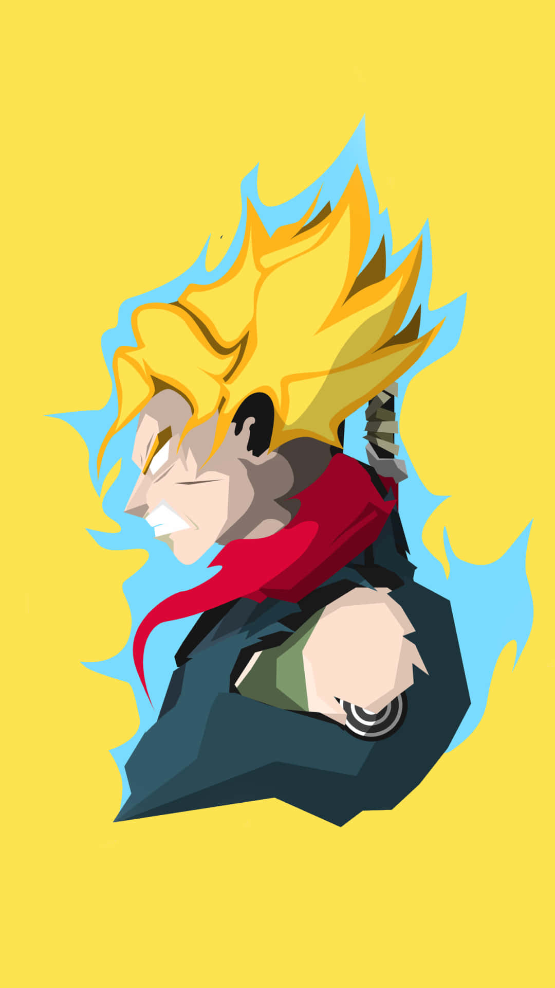 Trunks Phone, spiky yellow hair, red scarf, Full HD Phone Wallpaper