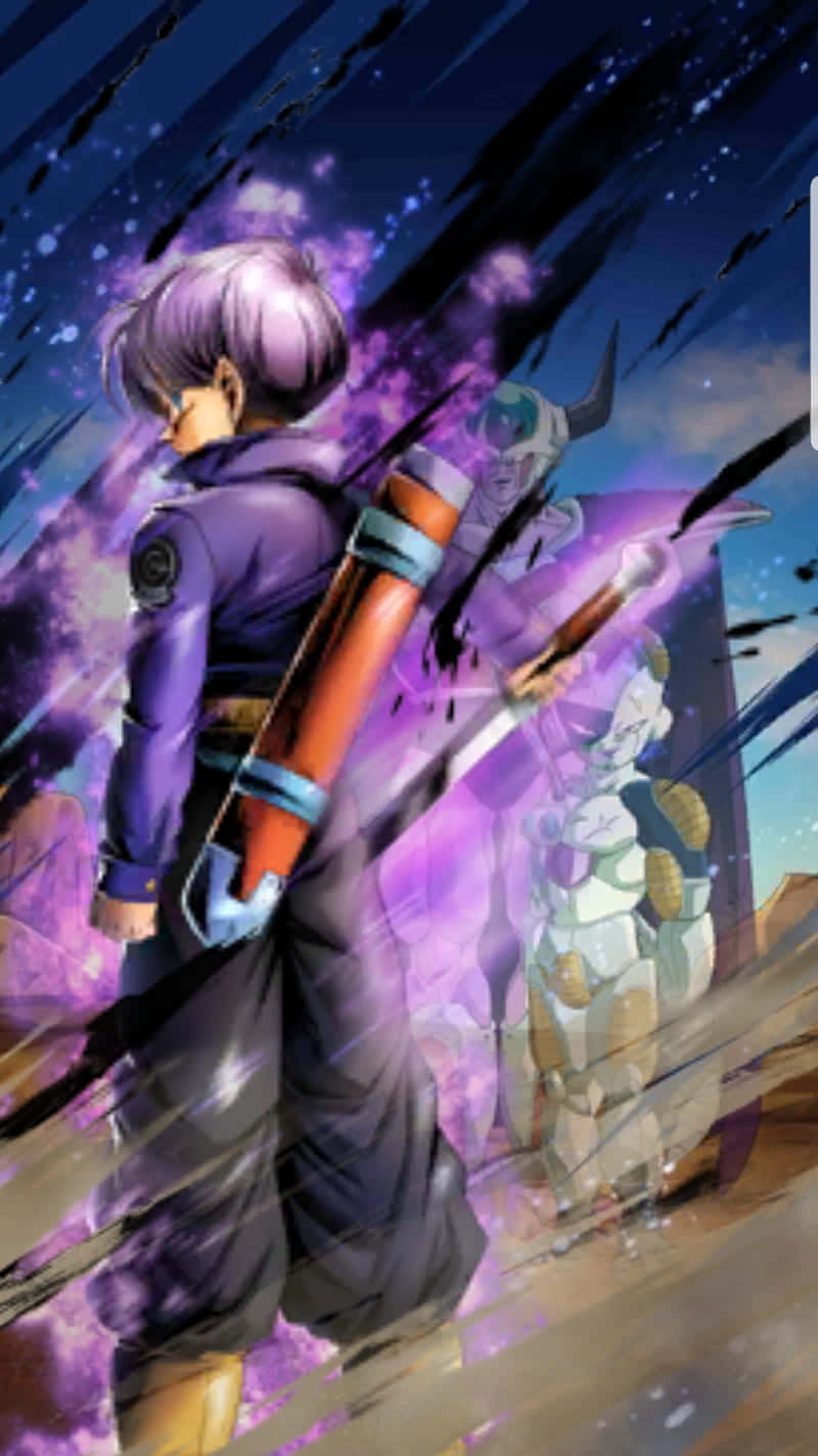 Trunks Phone, purple-haired anime warrior, purple gi, HD Phone Wallpaper