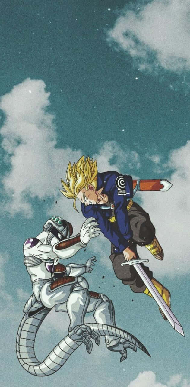 Trunks Phone, spiky-haired warrior, blue, HD Phone Wallpaper