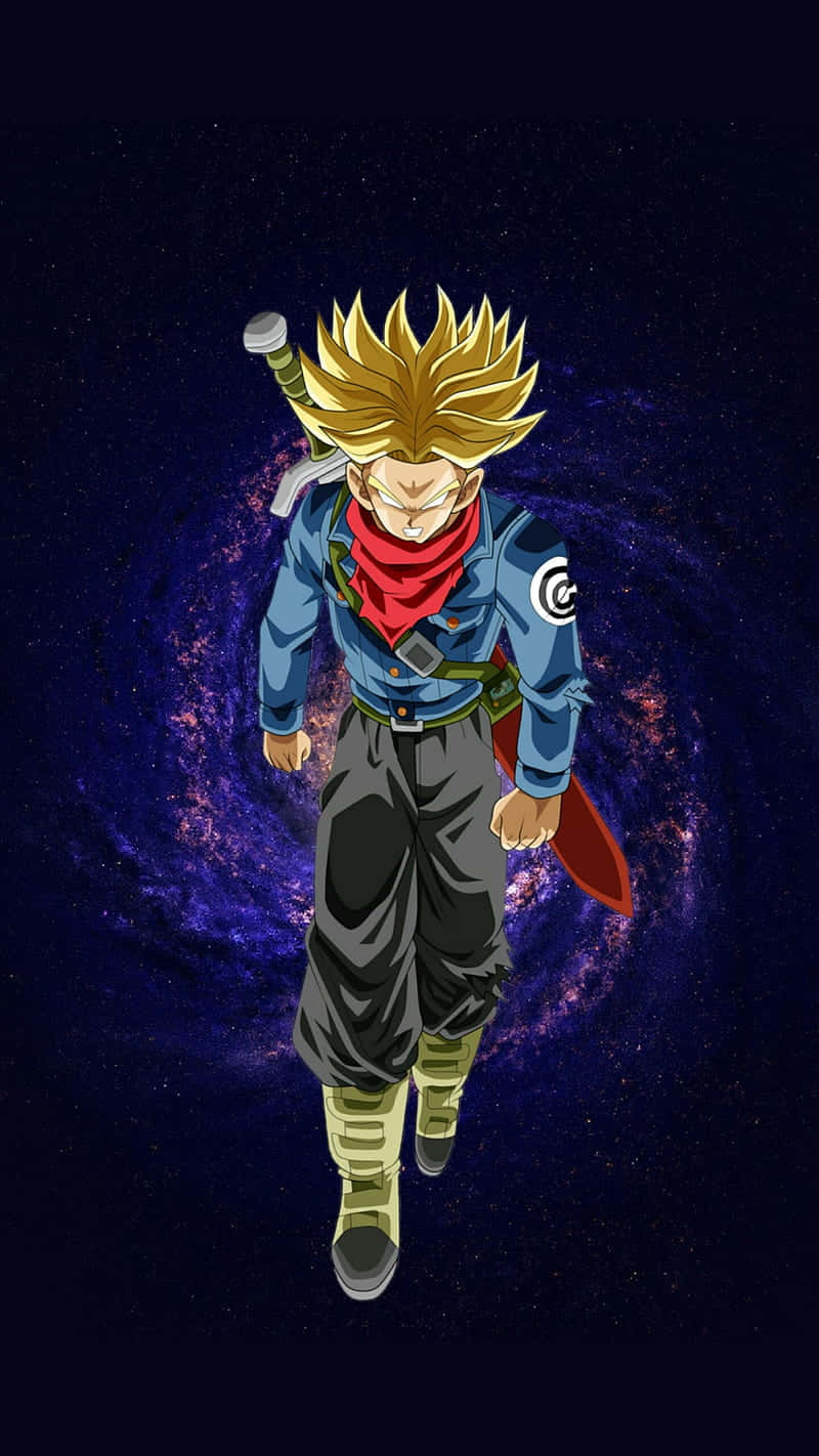 Trunks Phone, spiky-haired anime warrior, blue jacket, HD Phone Wallpaper