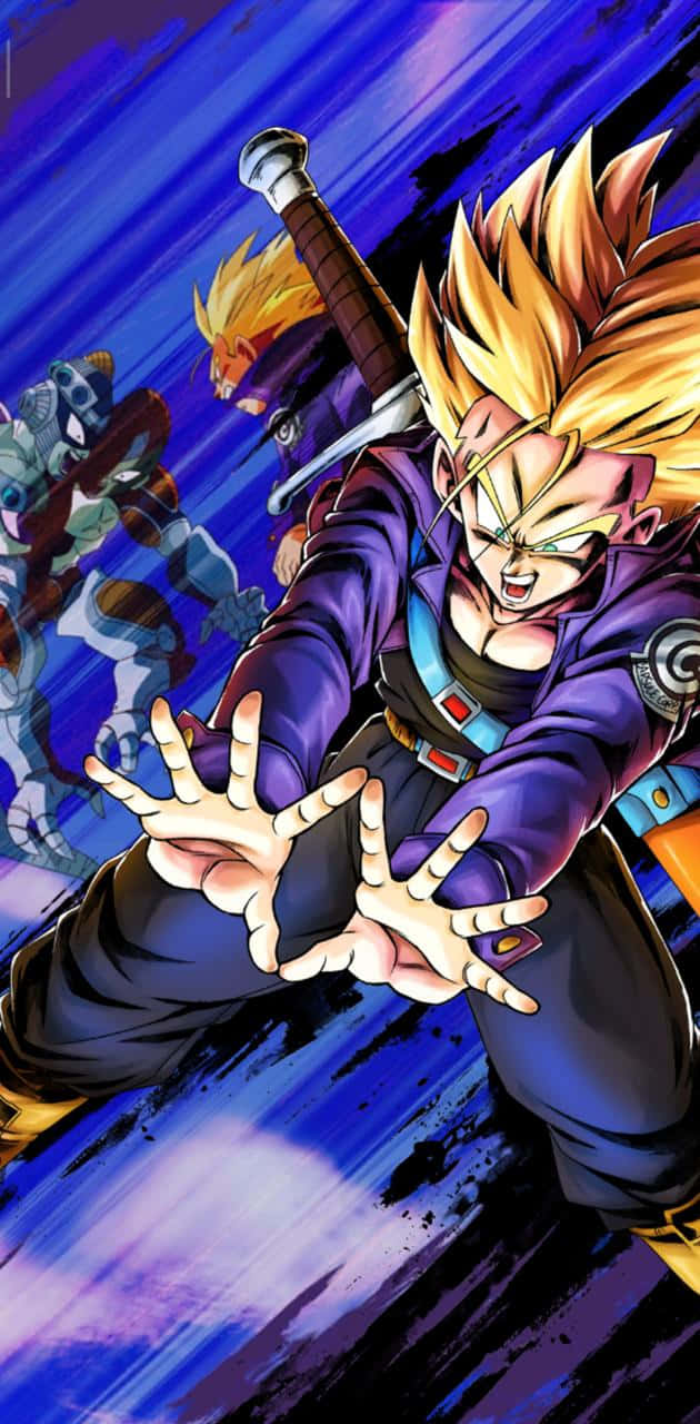 Trunks Phone, spiky-haired anime warrior, purple armor, HD Phone Wallpaper