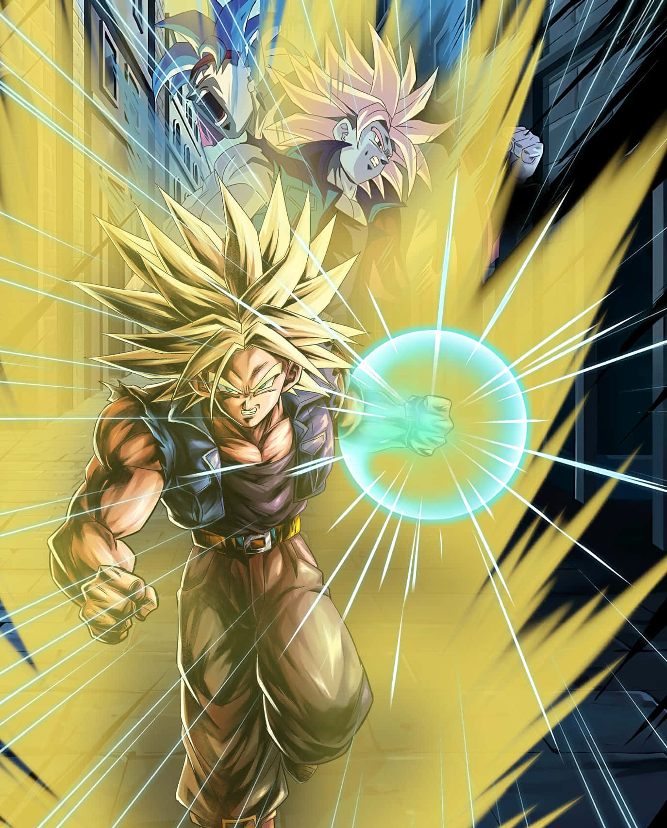 Trunks Phone, anime warrior, spiky blonde hair, HD Phone Wallpaper