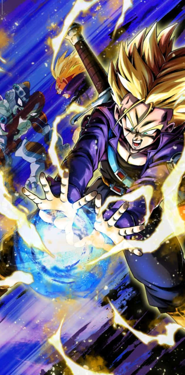 Trunks Phone, spiky-haired anime warrior, purple armor, HD Phone Wallpaper