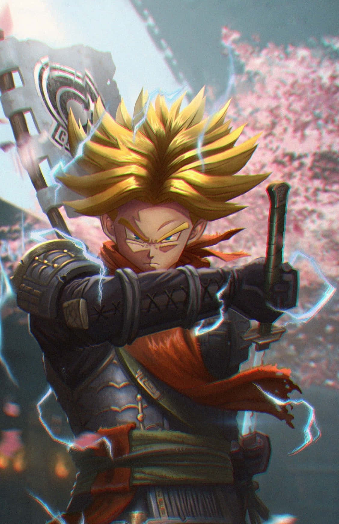 Trunks Phone, spiky-haired warrior, dark armor, HD Phone Wallpaper