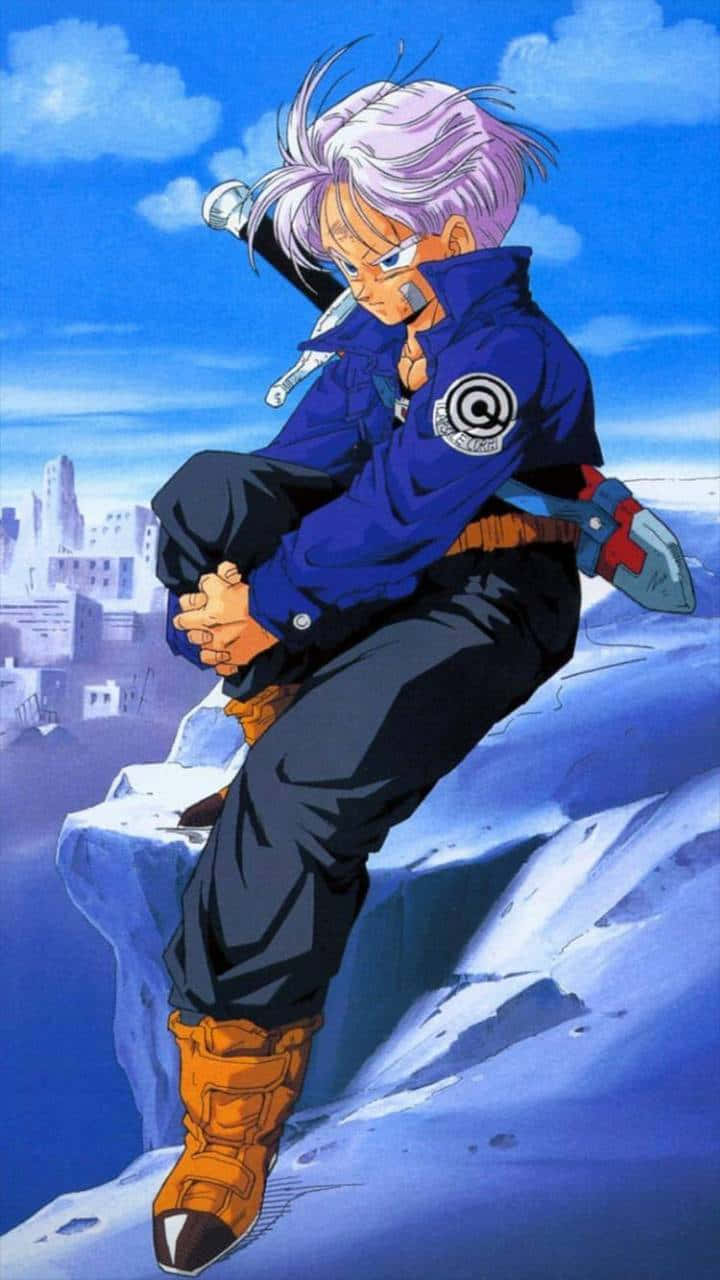 Trunks Phone, silver-haired anime character, blue jacket, HD Phone Wallpaper
