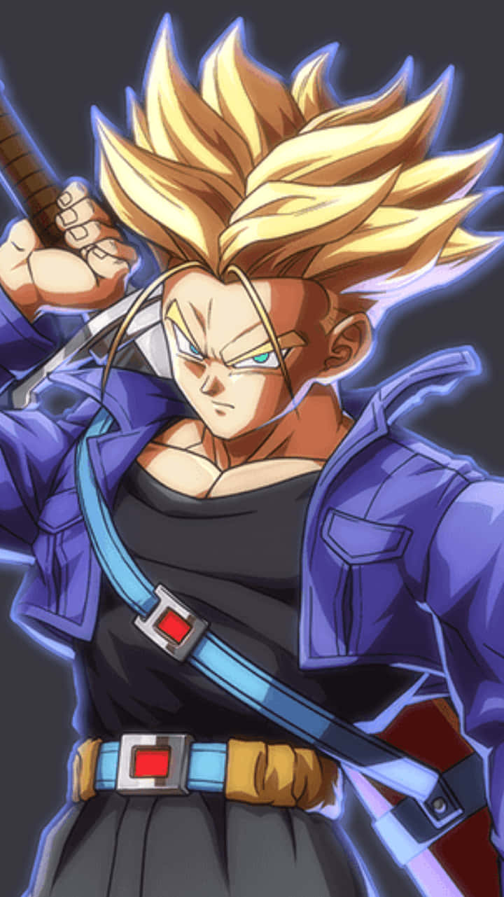 Trunks Phone, anime warrior, spiky golden hair, HD Phone Wallpaper