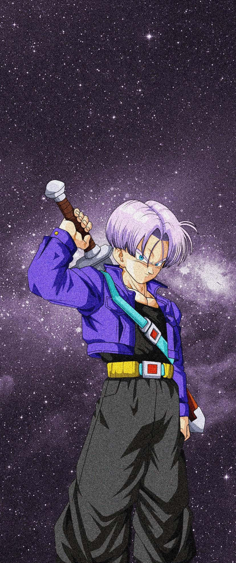 Trunks Phone, purple hair, sword, Full HD Phone Wallpaper