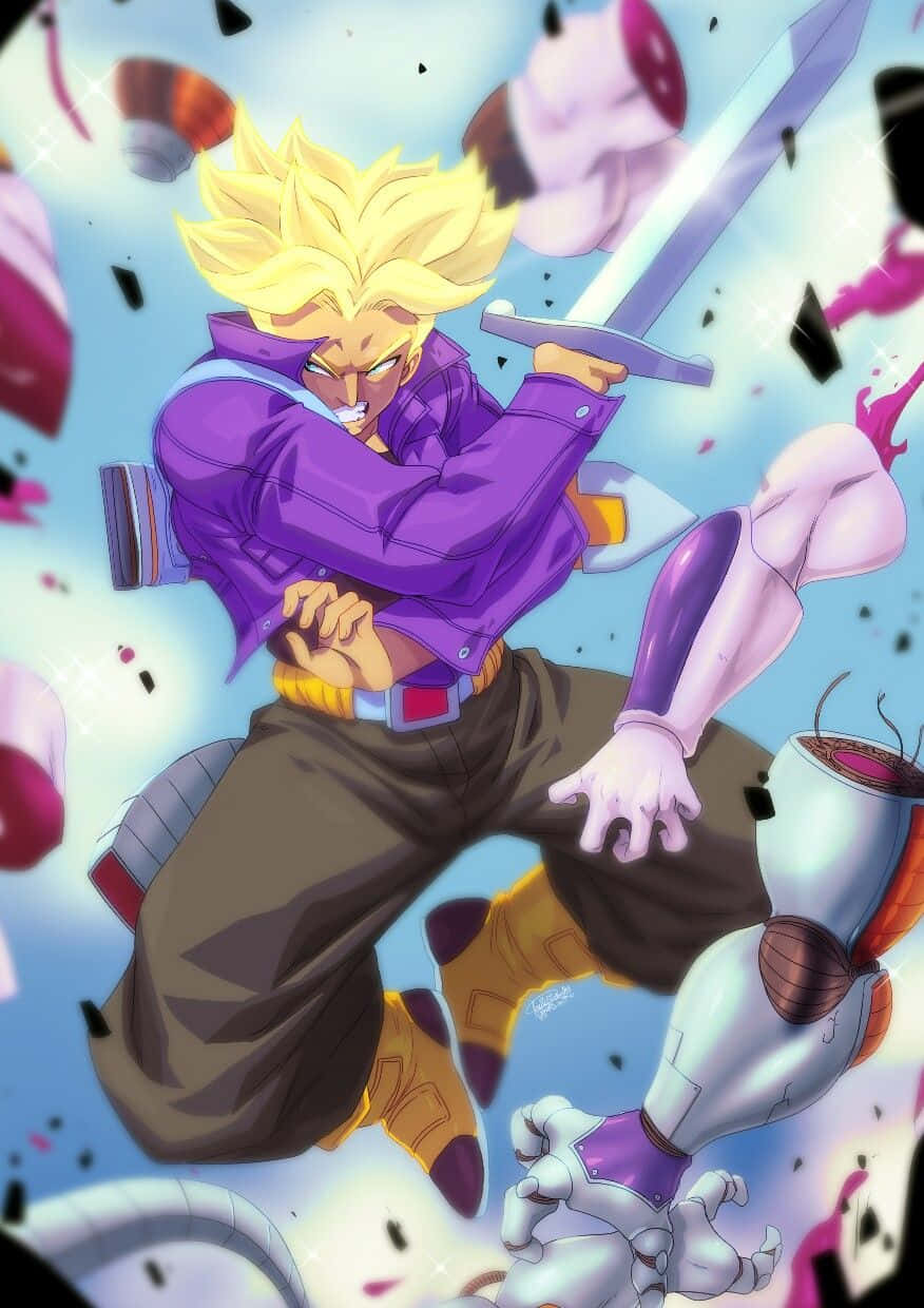 Trunks, Frieza, purple jacket, SD Phone Wallpaper