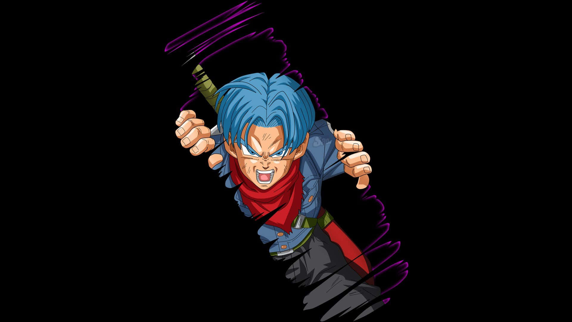 Trunks, blue-haired, anime warrior, Full HD Desktop Wallpaper