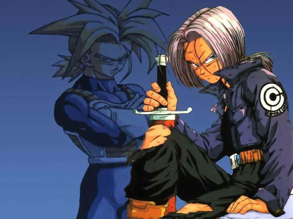 Trunks, silver hair, sword, SD Desktop Wallpaper